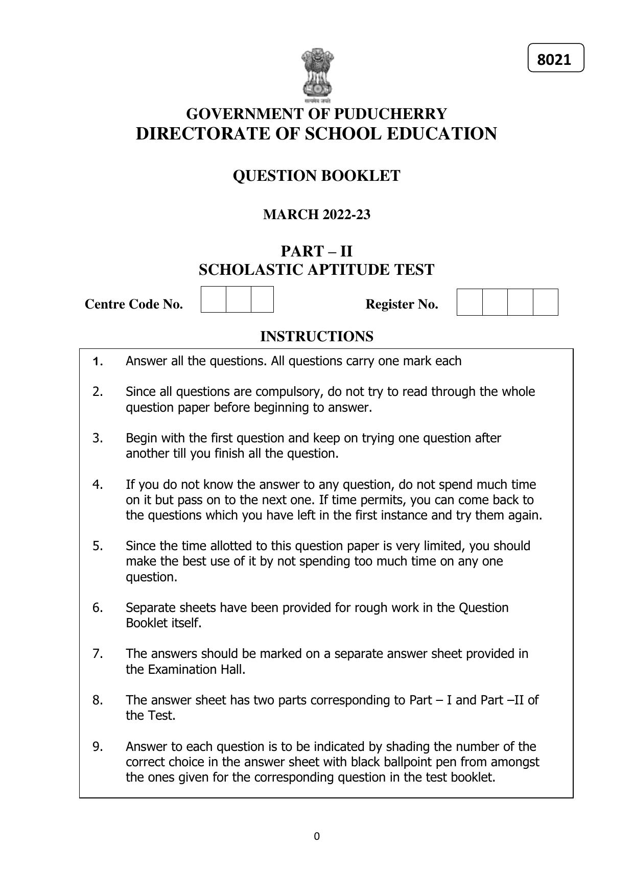 Puducherry NMMS 2023 Question Paper - Page 16