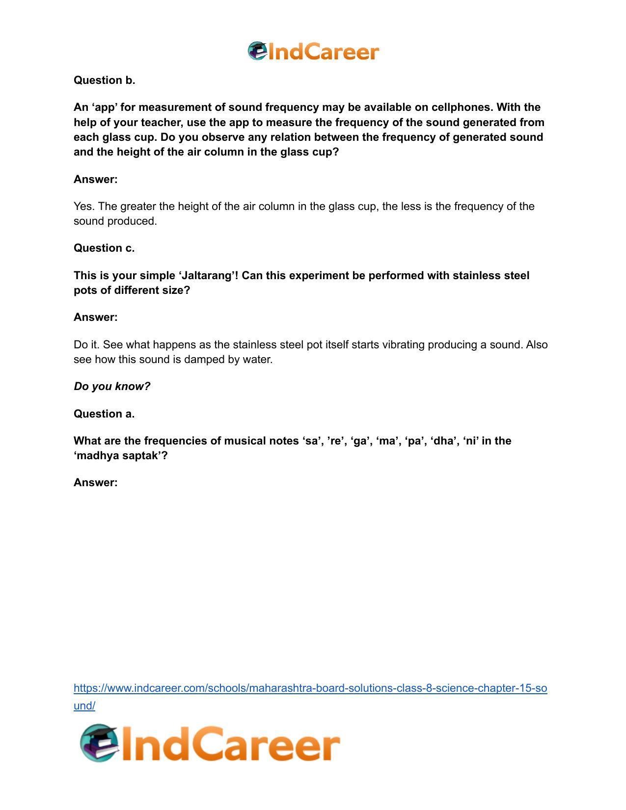 Maharashtra Board Solutions Class 8-Science: Chapter 15- Sound - Page 19