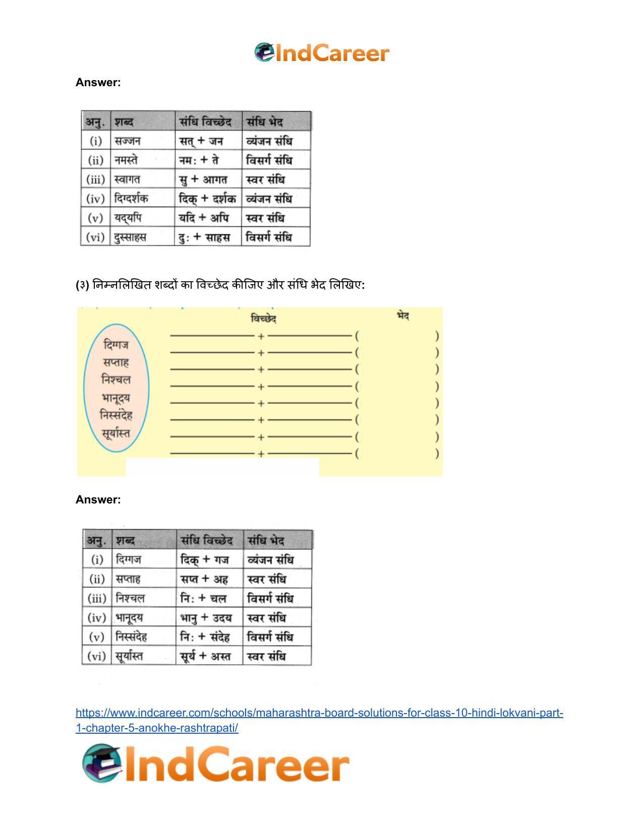Maharashtra Board Solutions for Class 10- Hindi Lokvani (Part 1): Chapter 5- अनोखे राष्ट्रपति - Page 8