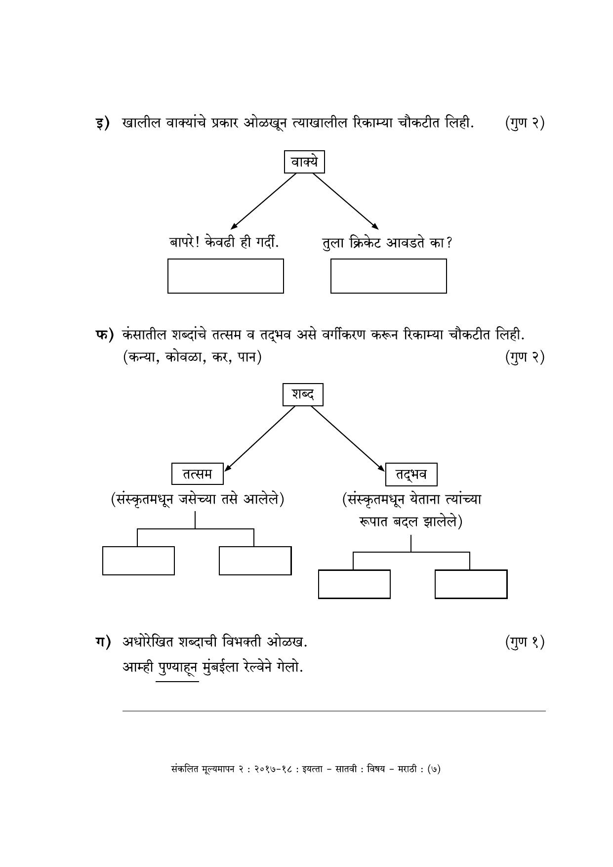 Maharashtra Board Class 7 Marathi मराठी भाषा Sample Question Paper - Page 7