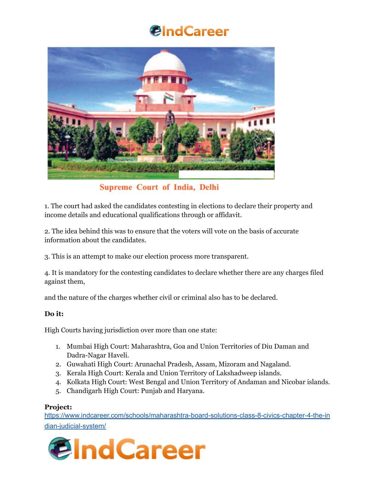 Maharashtra Board Solutions Class 8-Civics: Chapter 4- The Indian Judicial System - Page 7