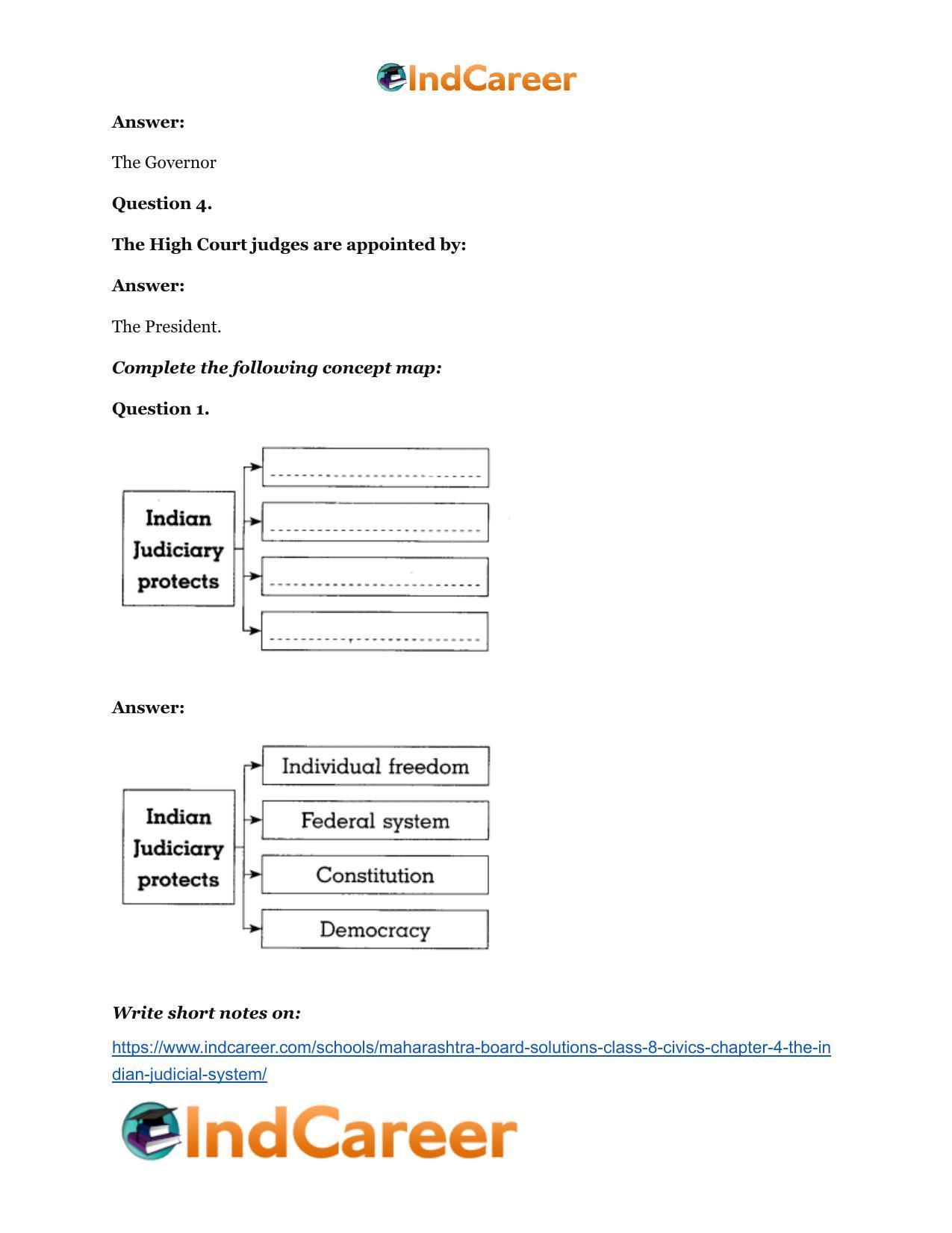 Maharashtra Board Solutions Class 8-Civics: Chapter 4- The Indian Judicial System - Page 11