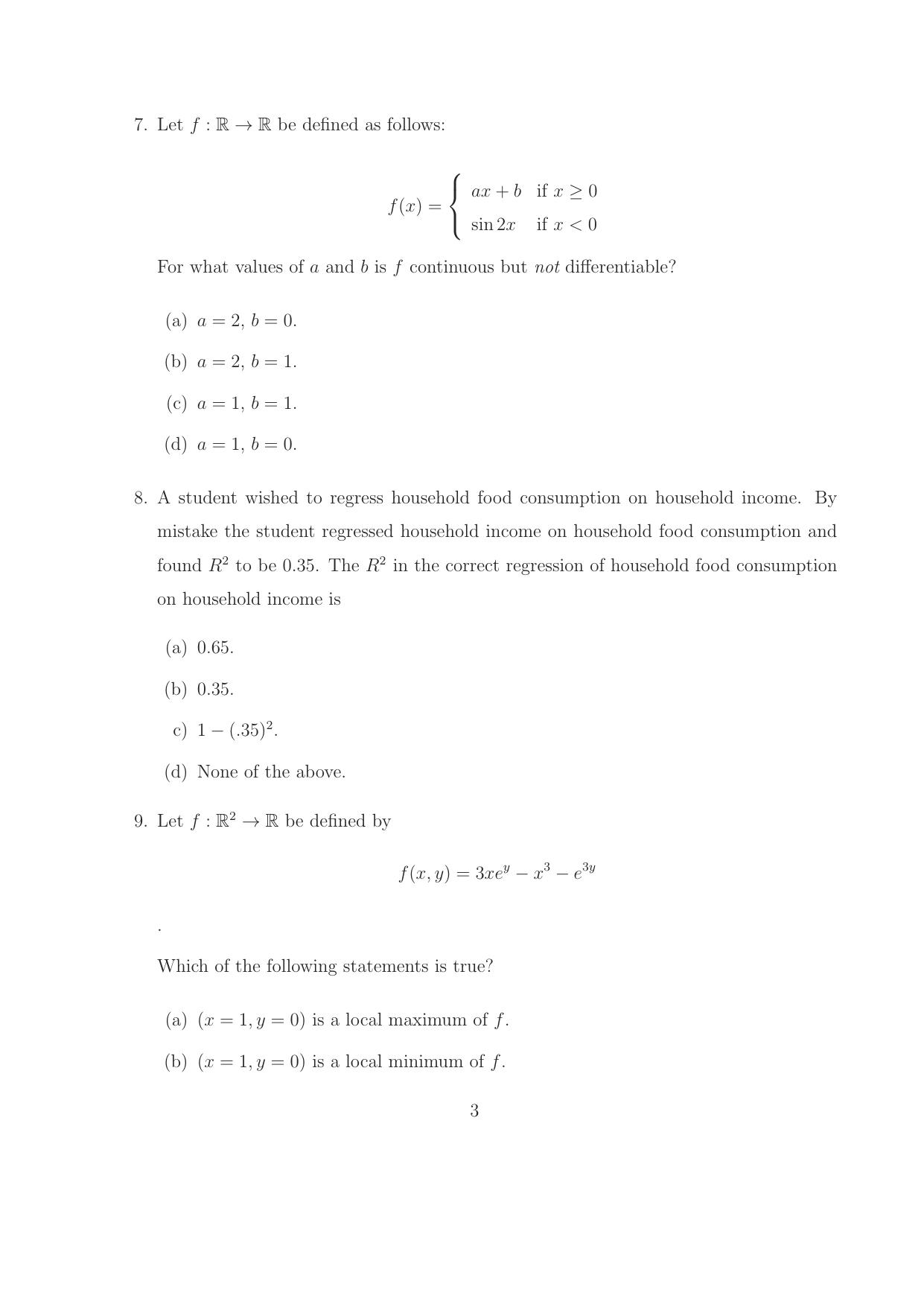 ISI Admission Test M.S.(QE) PEA 2016 Sample Paper - Page 4