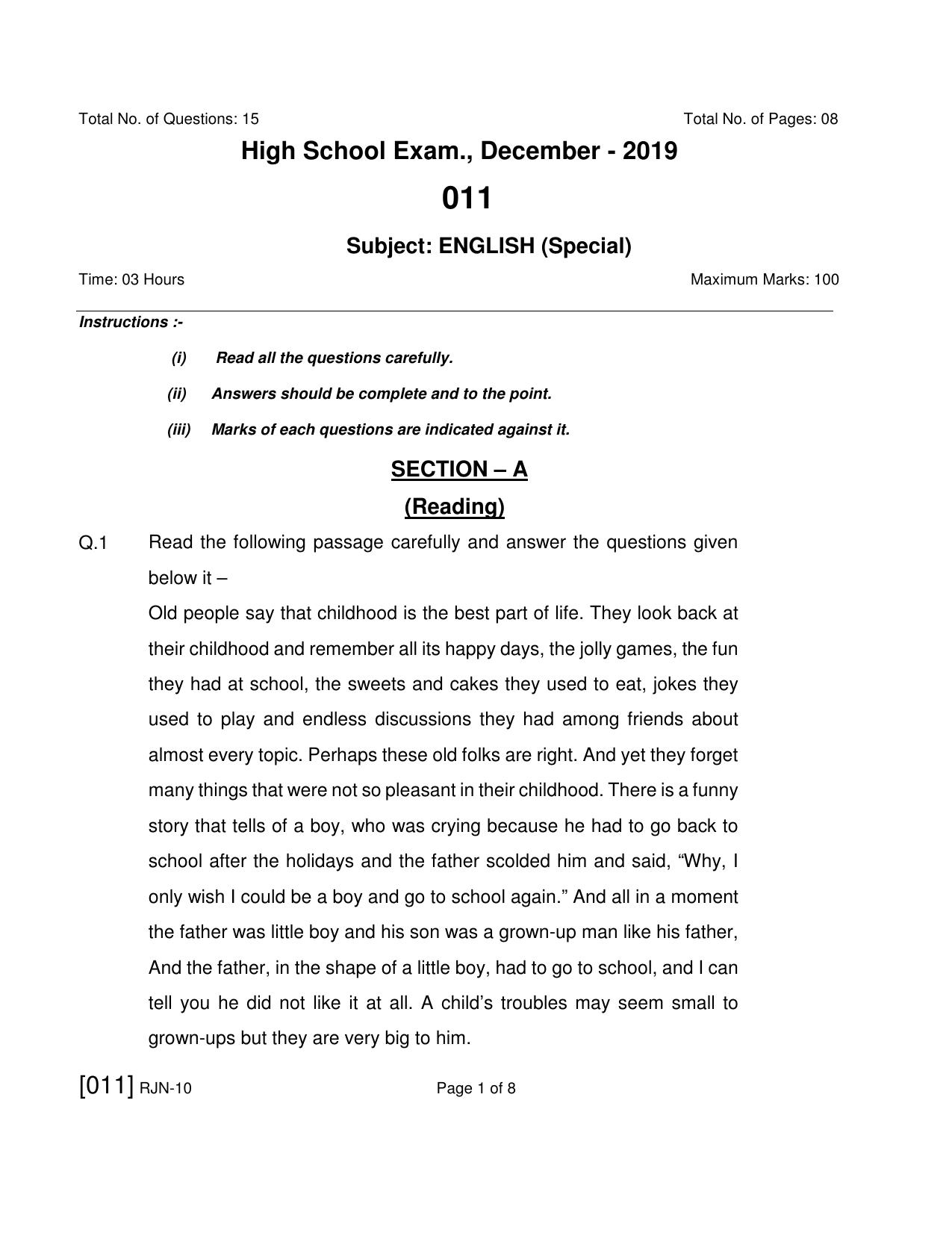 Ruk Jana Nahi Yojna 2019 Exam December Question Paper - Page 16