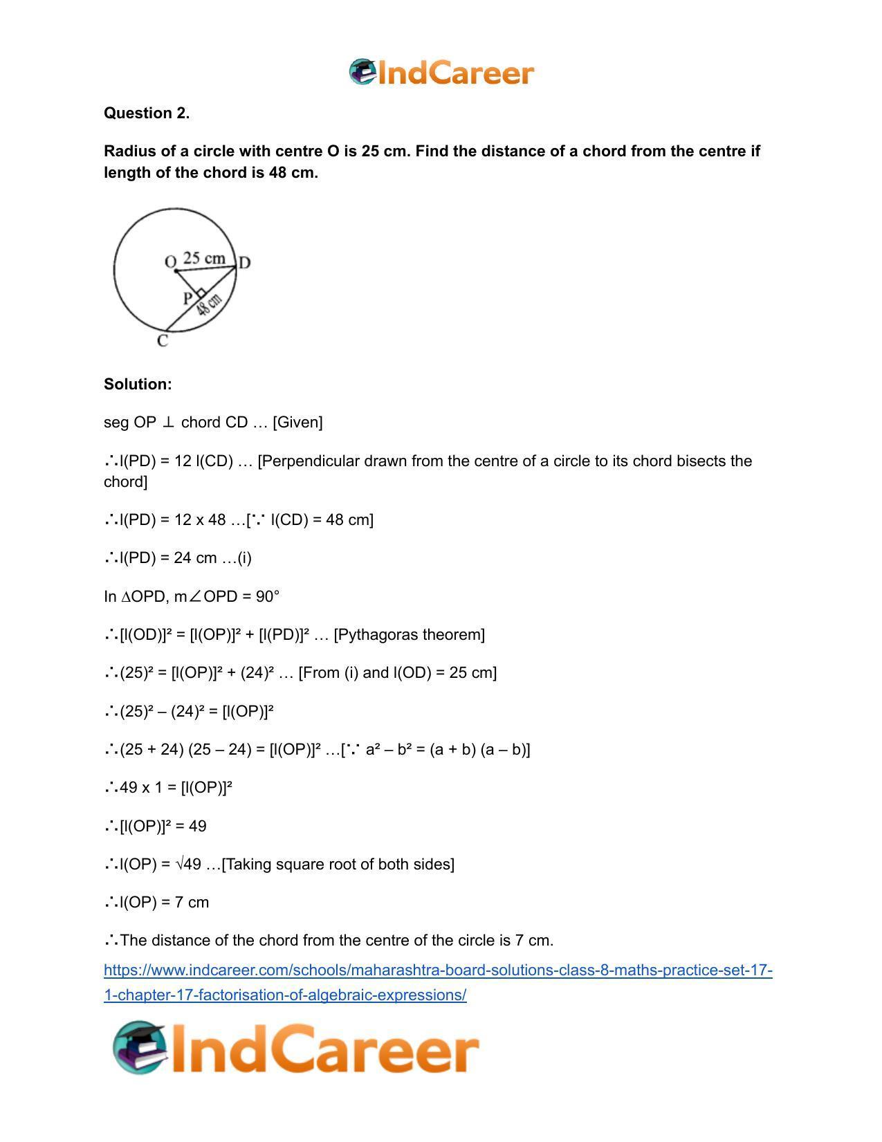 Maharashtra Board Solutions Class 8-Maths (Practice Set 17.1): Chapter 17- Factorisation of Algebraic Expressions - Page 3