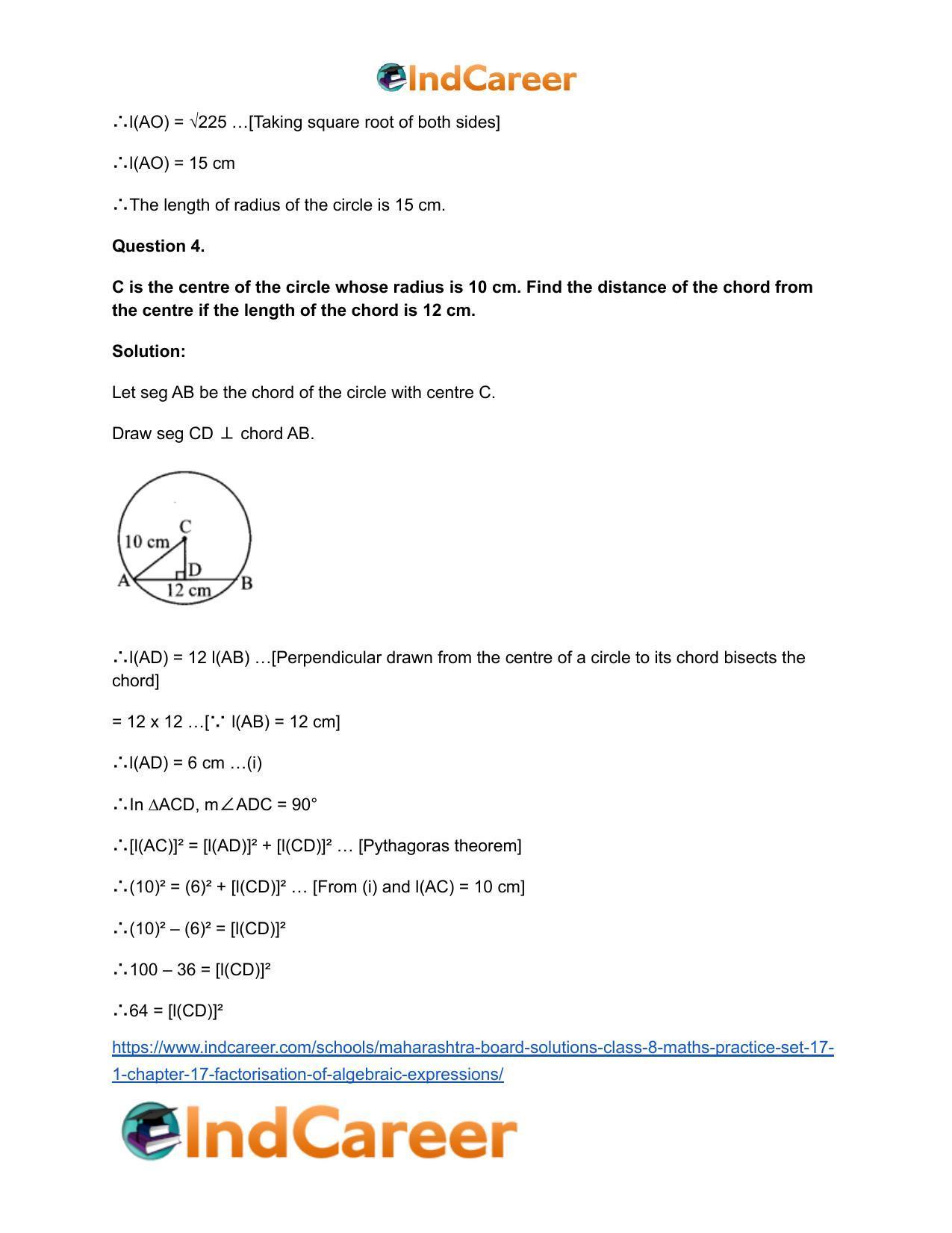 Maharashtra Board Solutions Class 8-Maths (Practice Set 17.1): Chapter 17- Factorisation of Algebraic Expressions - Page 5