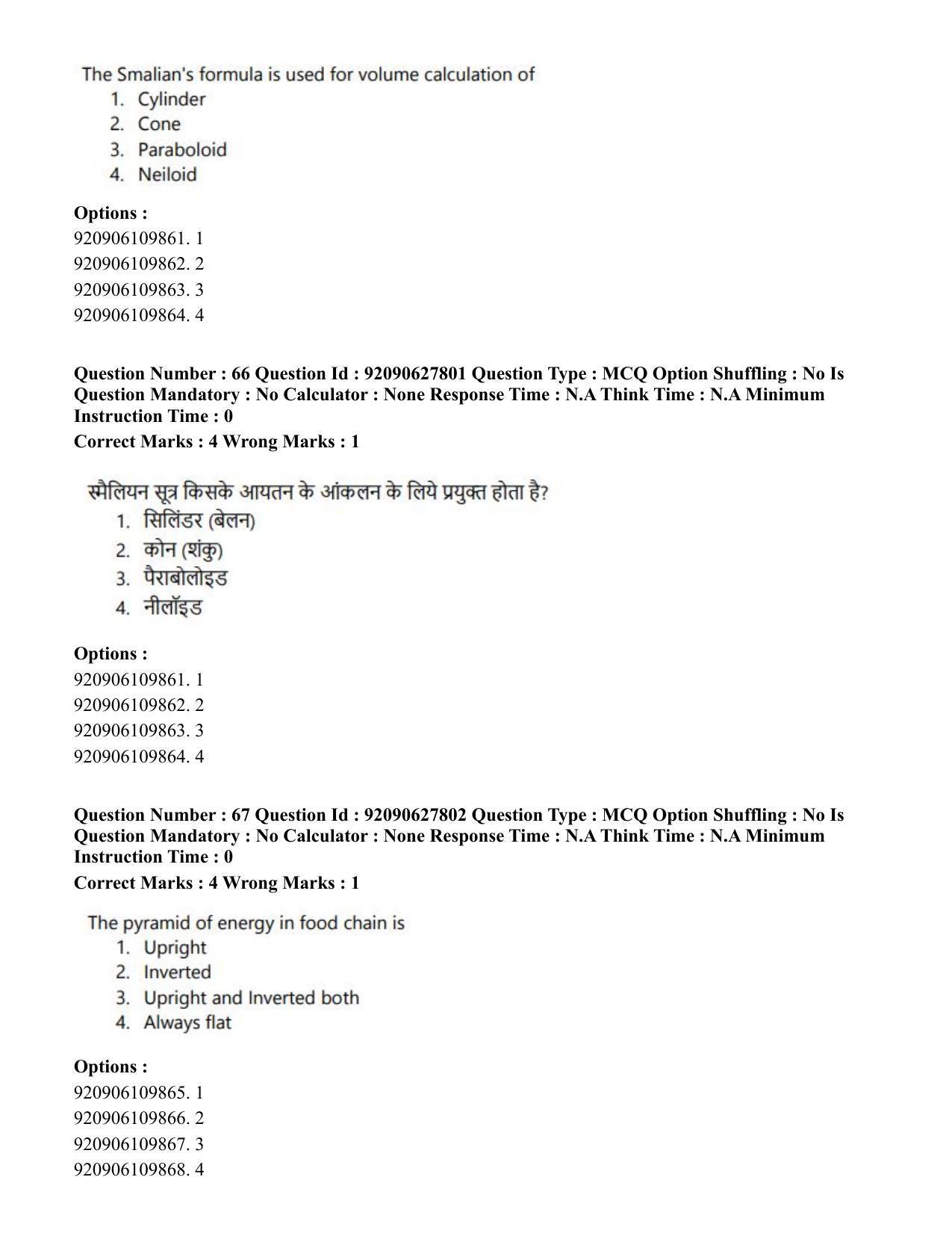 CUET PG 2023: SCQP02 – Agro-forestry (Hin) - Shift 1 (26-06-2023) Question Paper - Page 60