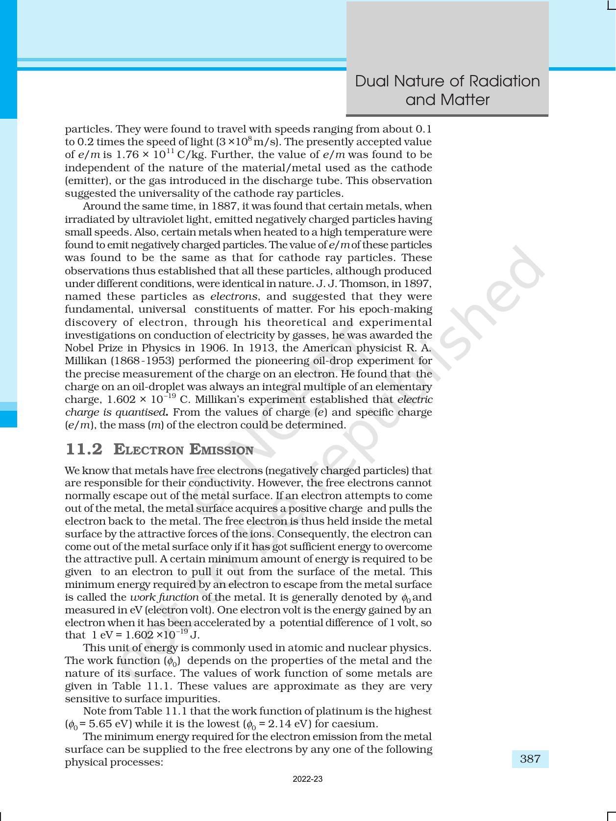 NCERT Book for Class 12 Physics Chapter 11 Dual Nature Of Radiation And Matter - Page 2