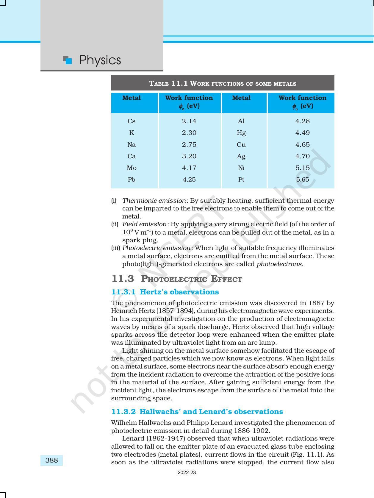 NCERT Book for Class 12 Physics Chapter 11 Dual Nature Of Radiation And Matter - Page 3