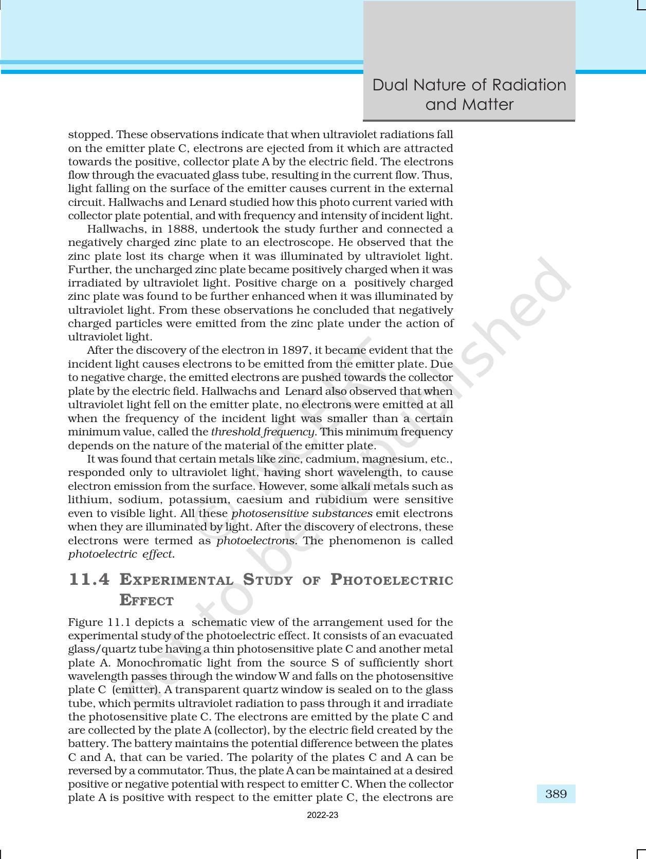 NCERT Book for Class 12 Physics Chapter 11 Dual Nature Of Radiation And Matter - Page 4