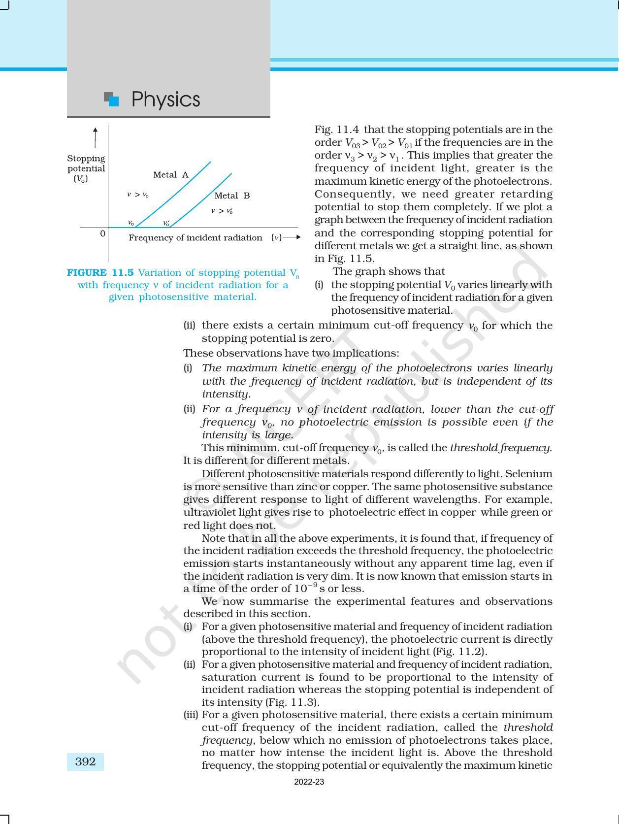 NCERT Book for Class 12 Physics Chapter 11 Dual Nature Of Radiation And Matter - Page 7