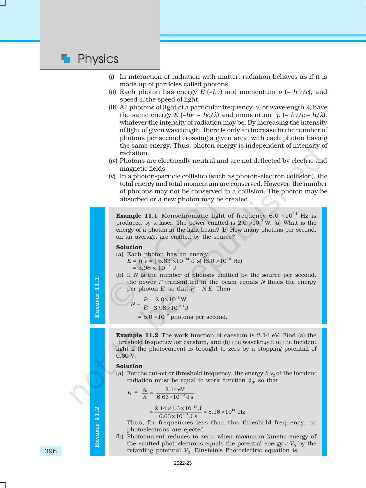 NCERT Book for Class 12 Physics Chapter 11 Dual Nature Of Radiation And Matter - Page 11