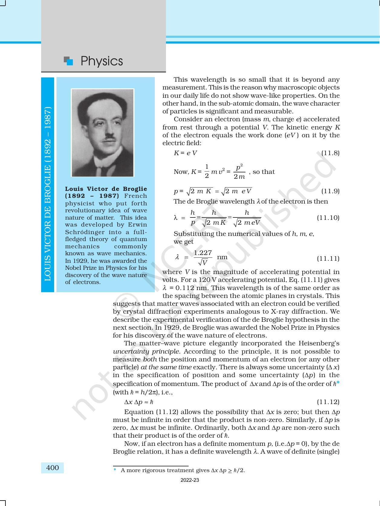NCERT Book for Class 12 Physics Chapter 11 Dual Nature Of Radiation And Matter - Page 15