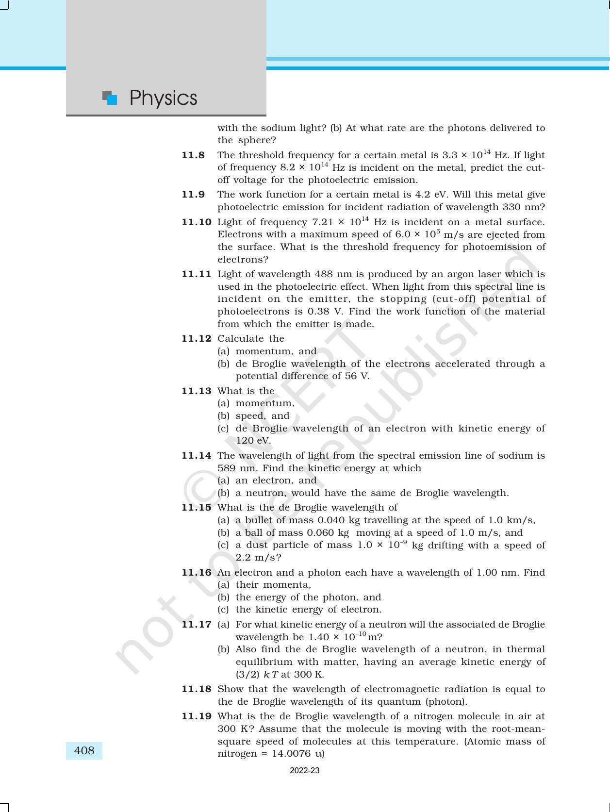 NCERT Book for Class 12 Physics Chapter 11 Dual Nature Of Radiation And Matter - Page 23