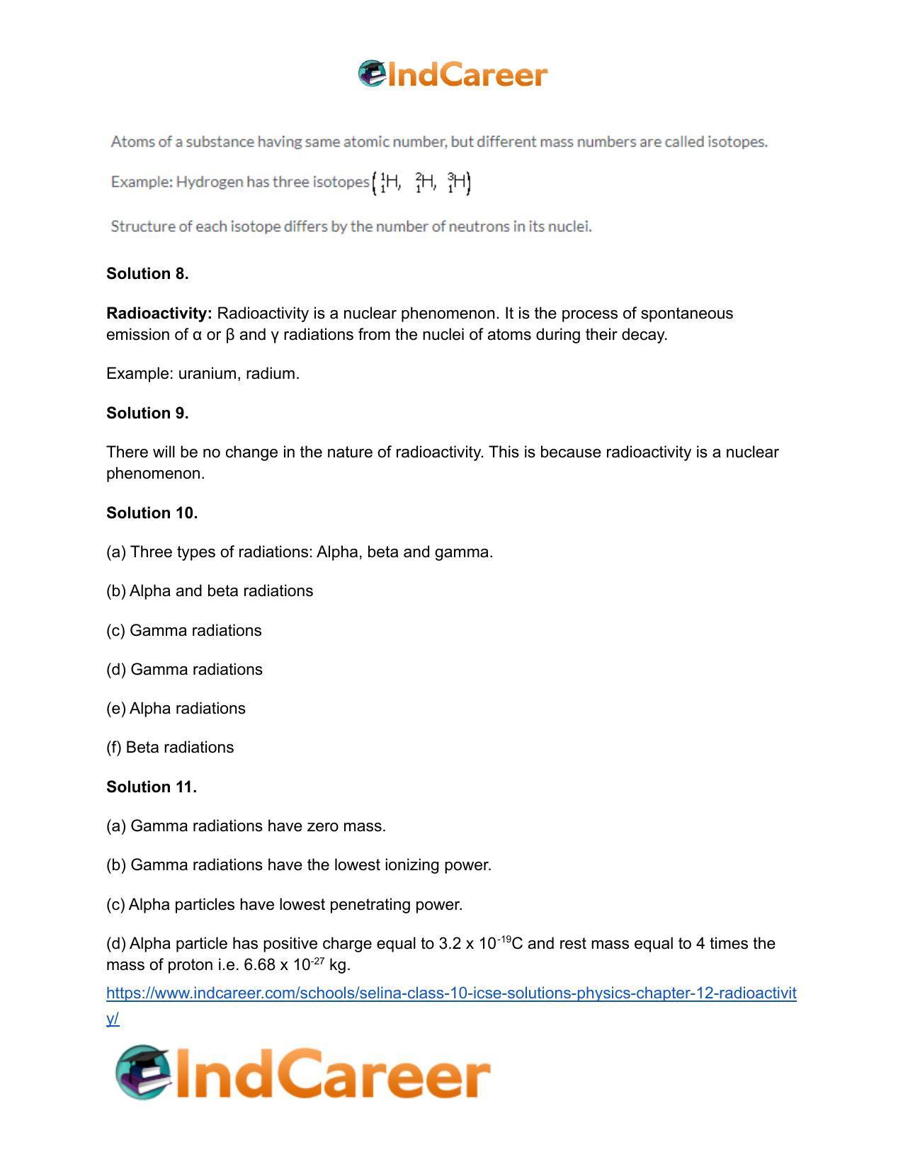 Selina Class 10 ICSE Solutions Physics : Chapter 12- Radioactivity - Page 4