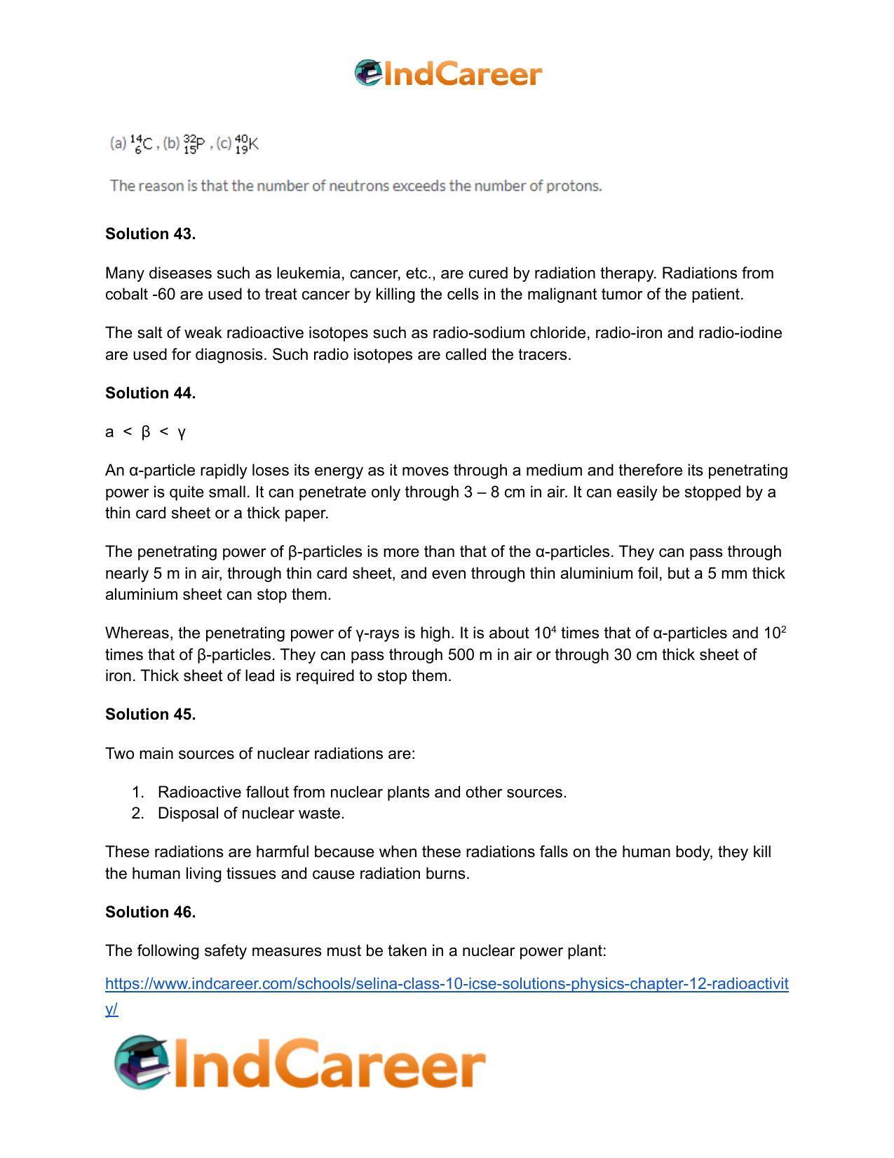 Selina Class 10 ICSE Solutions Physics : Chapter 12- Radioactivity - Page 14