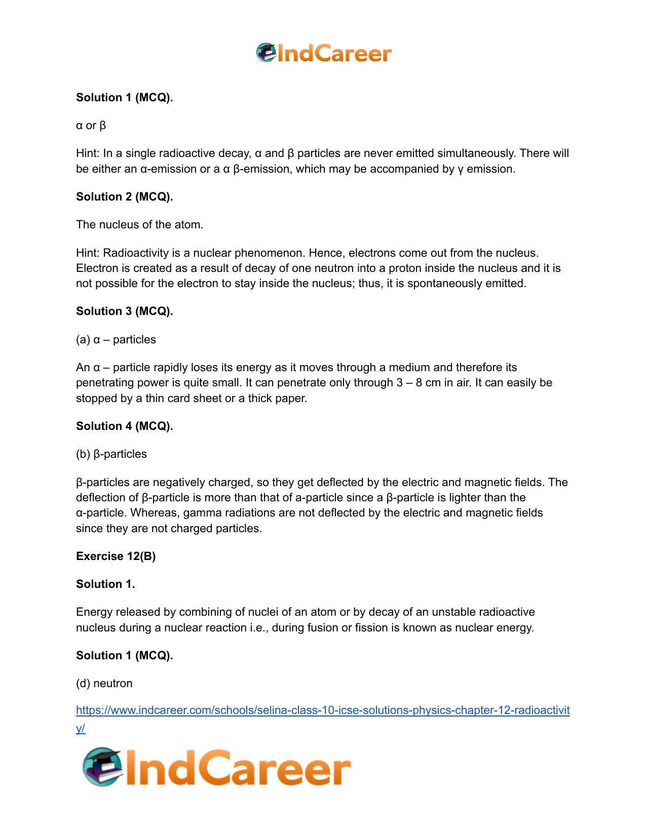 Selina Class 10 ICSE Solutions Physics : Chapter 12- Radioactivity - Page 16