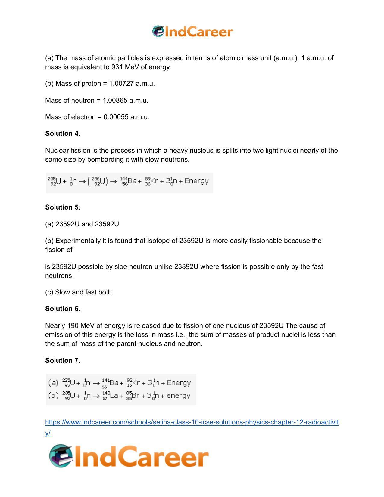 Selina Class 10 ICSE Solutions Physics : Chapter 12- Radioactivity - Page 18