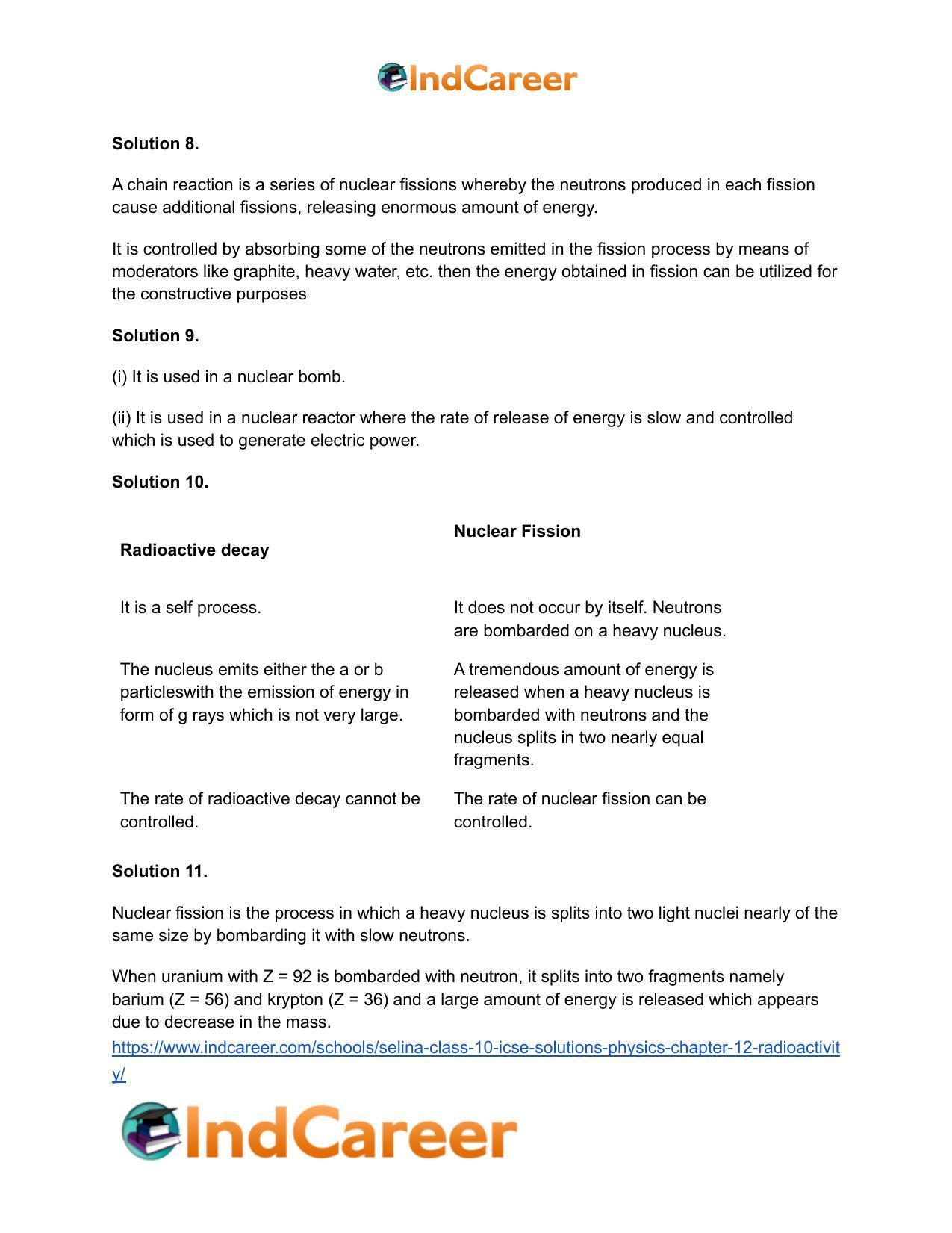 Selina Class 10 ICSE Solutions Physics : Chapter 12- Radioactivity - Page 19