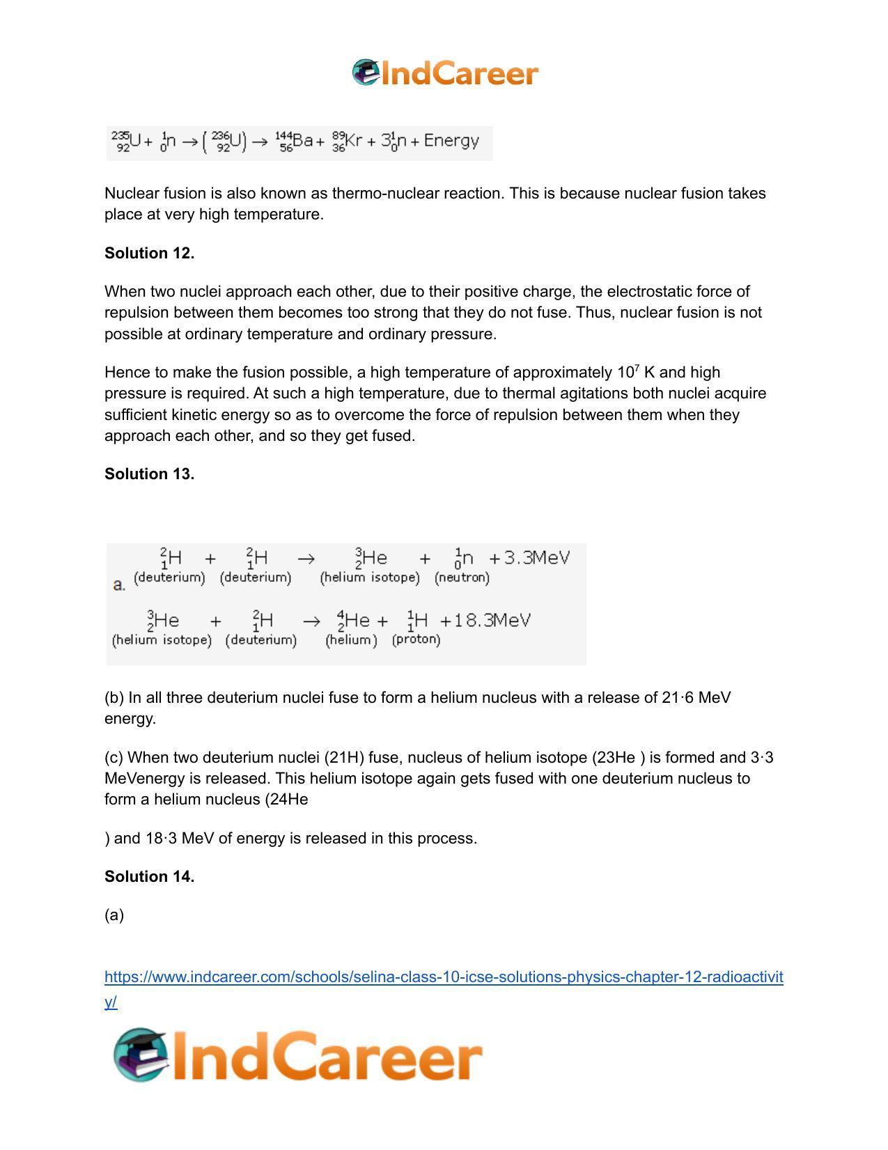 Selina Class 10 ICSE Solutions Physics : Chapter 12- Radioactivity - Page 20