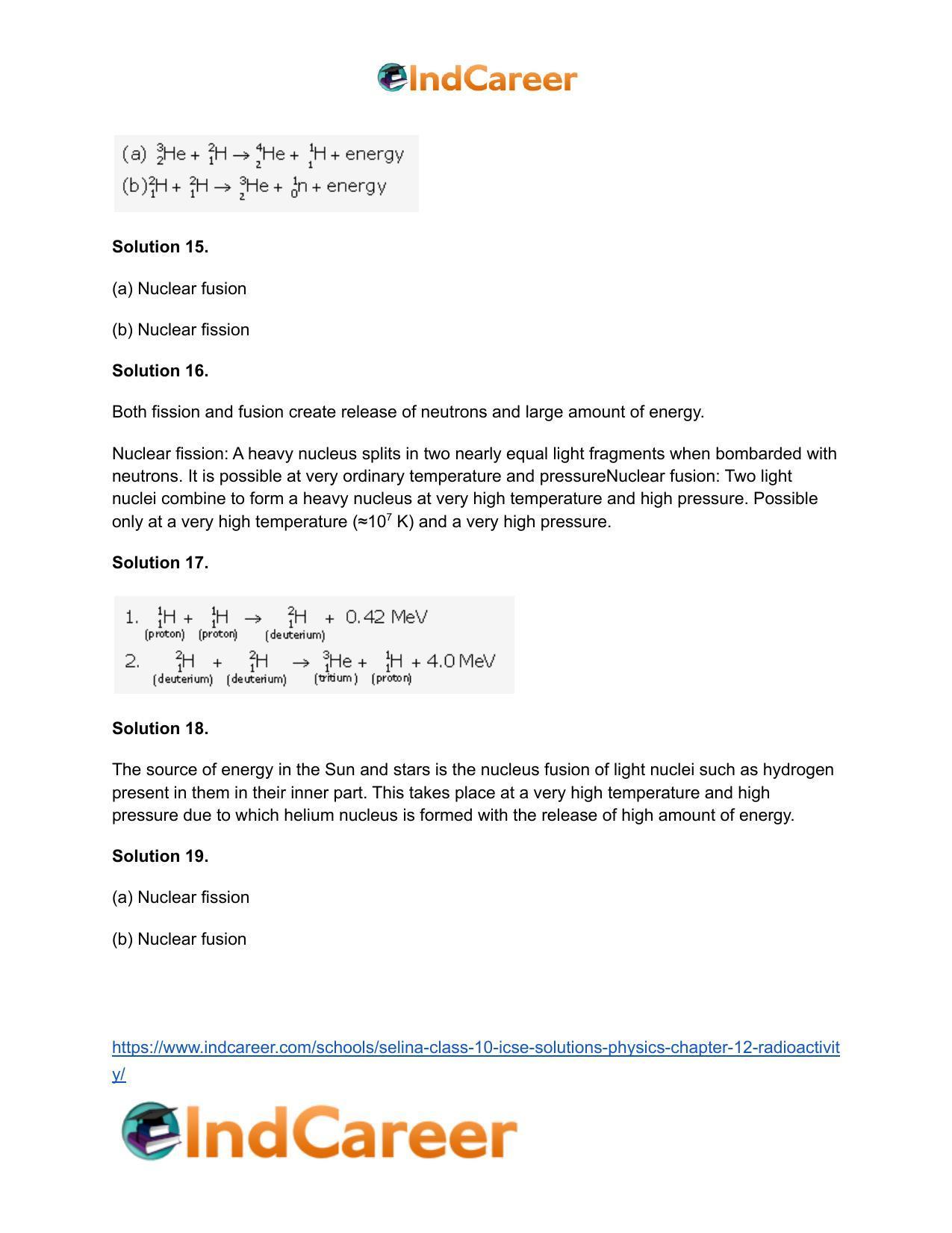 Selina Class 10 ICSE Solutions Physics : Chapter 12- Radioactivity - Page 21