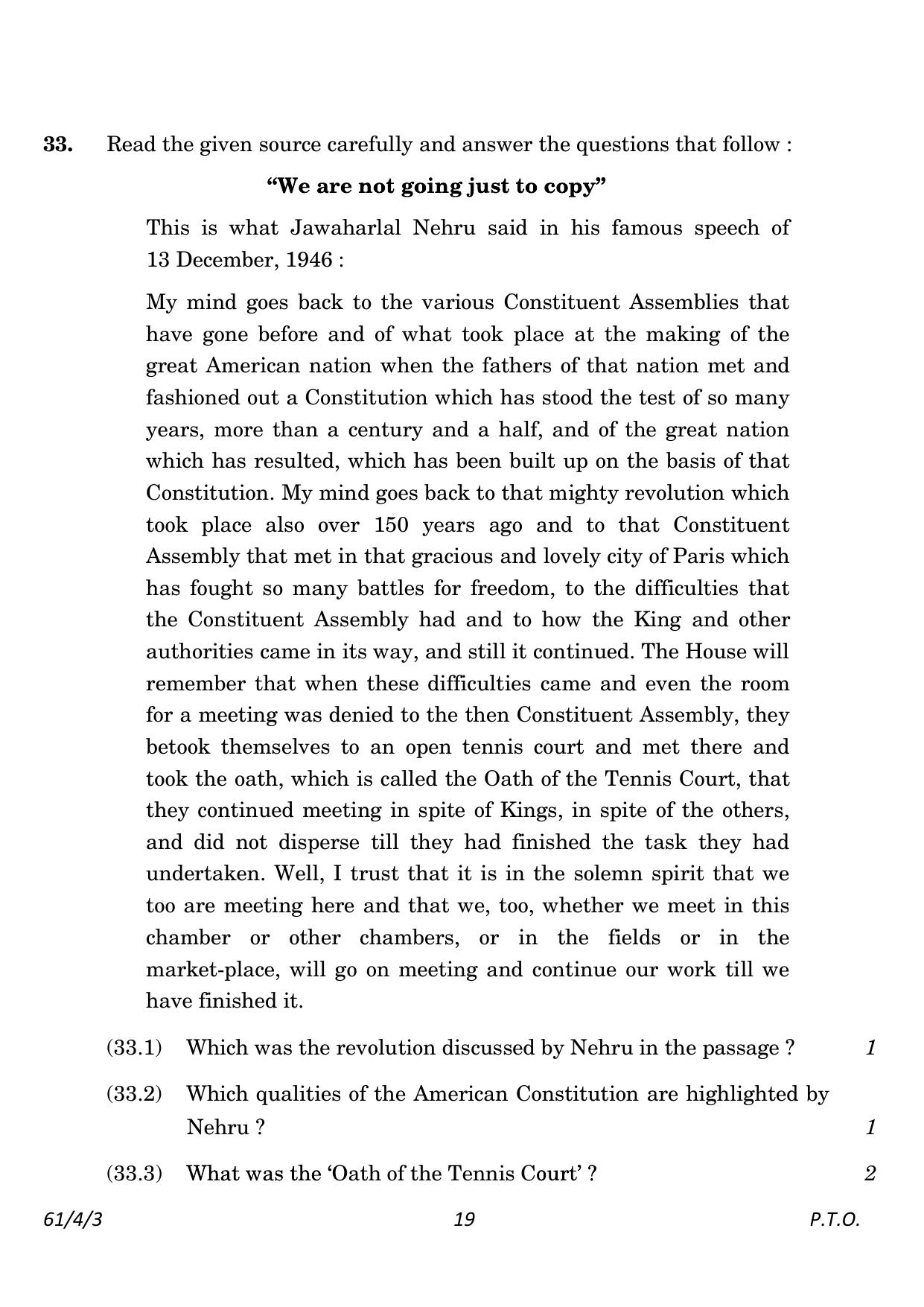 CBSE Class 12 61-4-3 History 2023 Question Paper - Page 19
