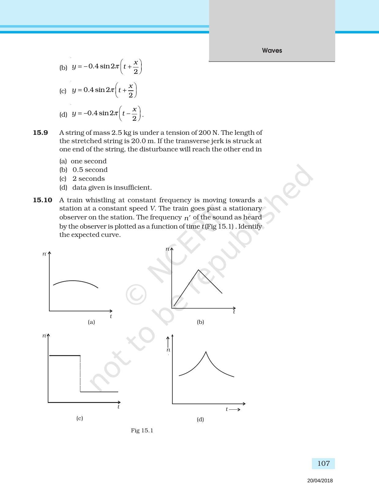 NCERT Exemplar Book for Class 11 Physics: Chapter 14 Waves - Page 3