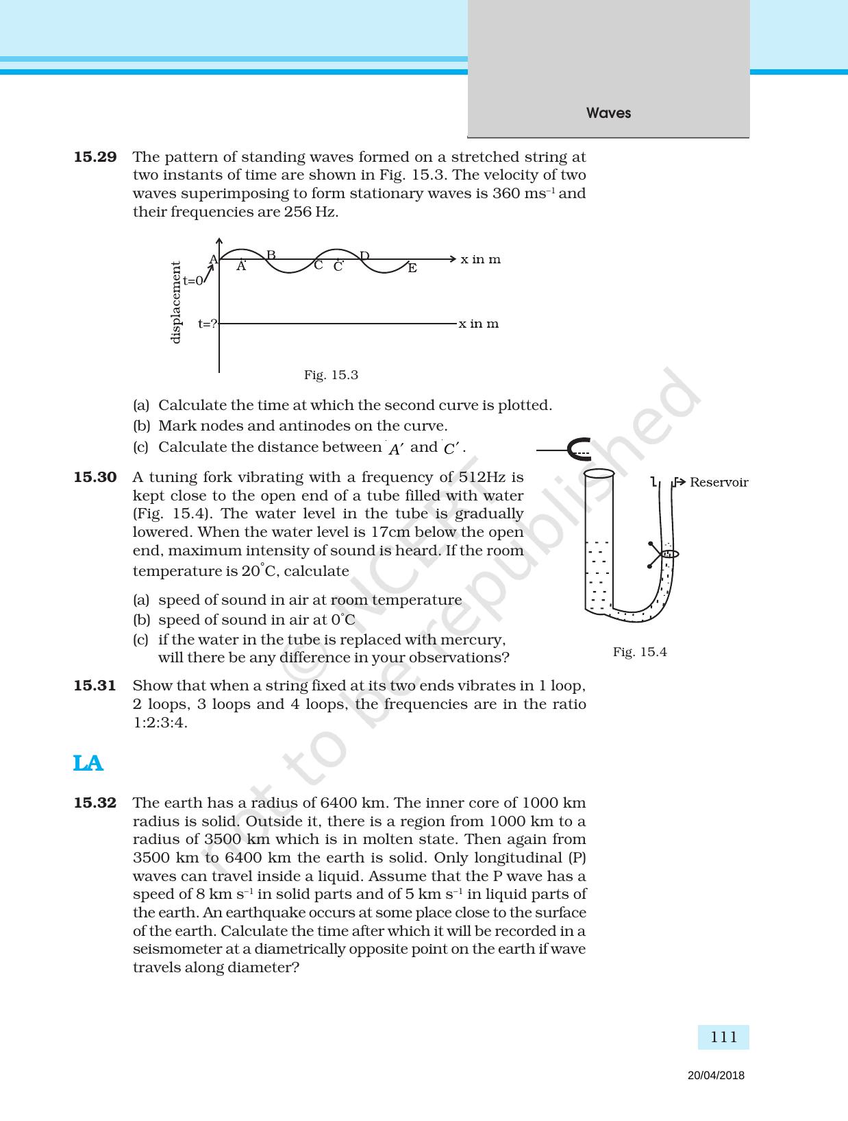 NCERT Exemplar Book for Class 11 Physics: Chapter 14 Waves - Page 7