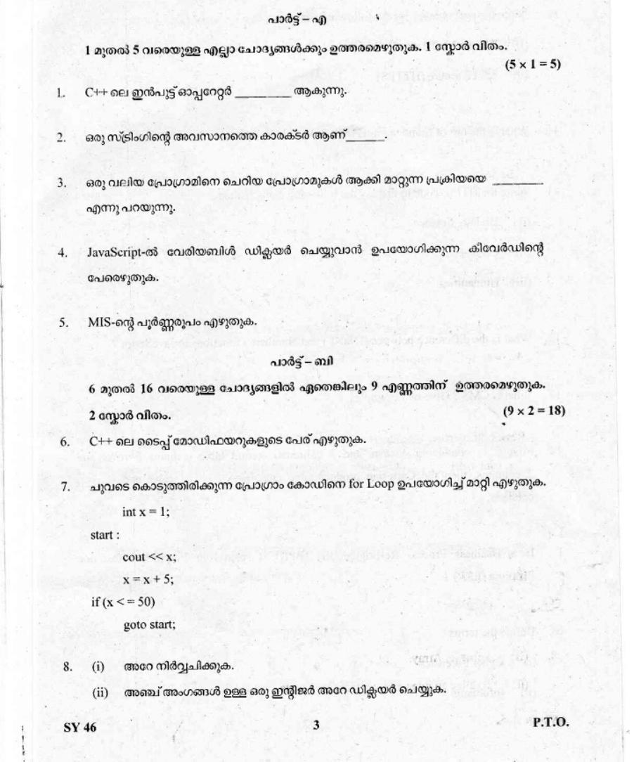  Kerala Plus Two 2019 Computer Application (Commerce) Question Paper - Page 2