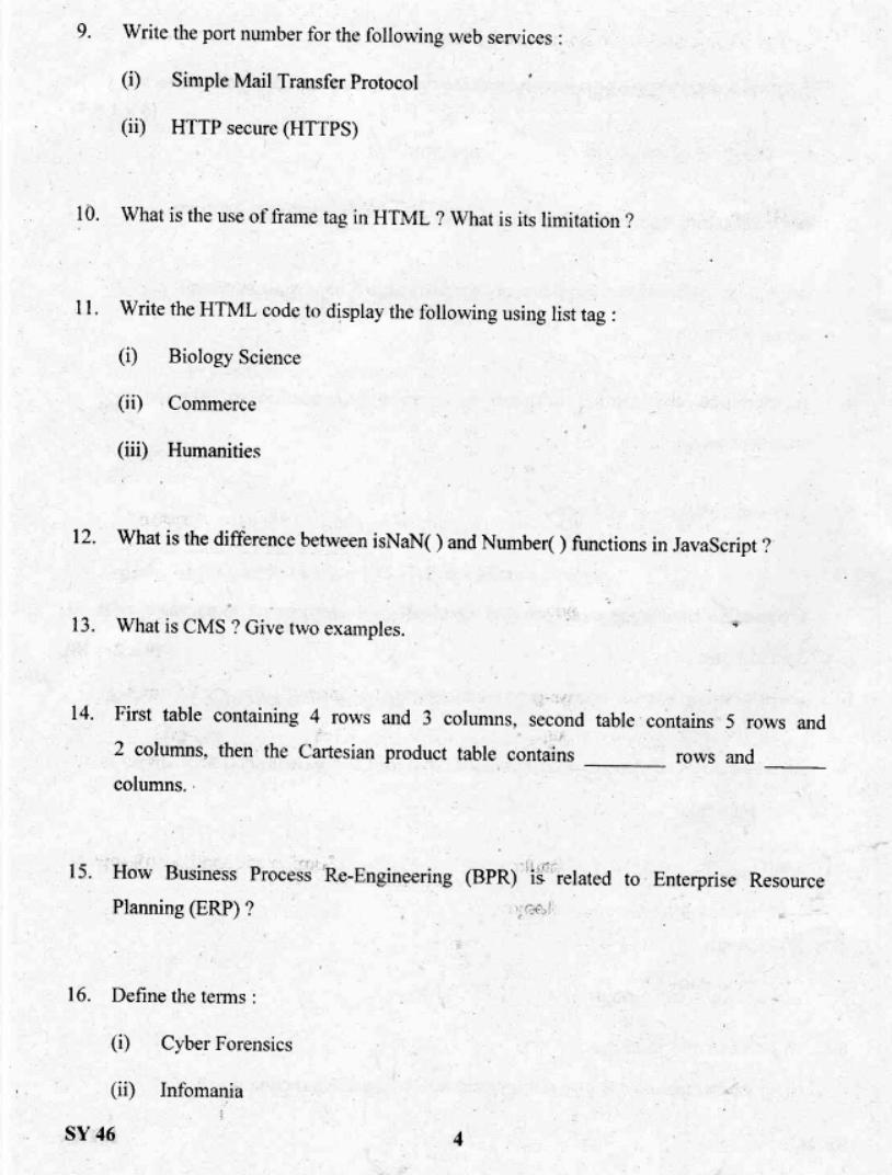 Kerala Plus Two 2019 Computer Application (Commerce) Question Paper - Page 3