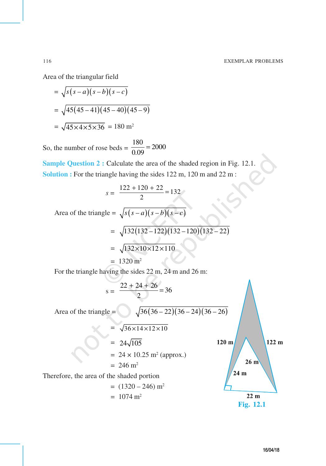 NCERT Exemplar Book for Class 9 Maths: Chapter 12 Heron’s Formula - Page 5