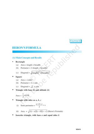 NCERT Exemplar Book for Class 9 Maths: Chapter 12 Heron’s Formula