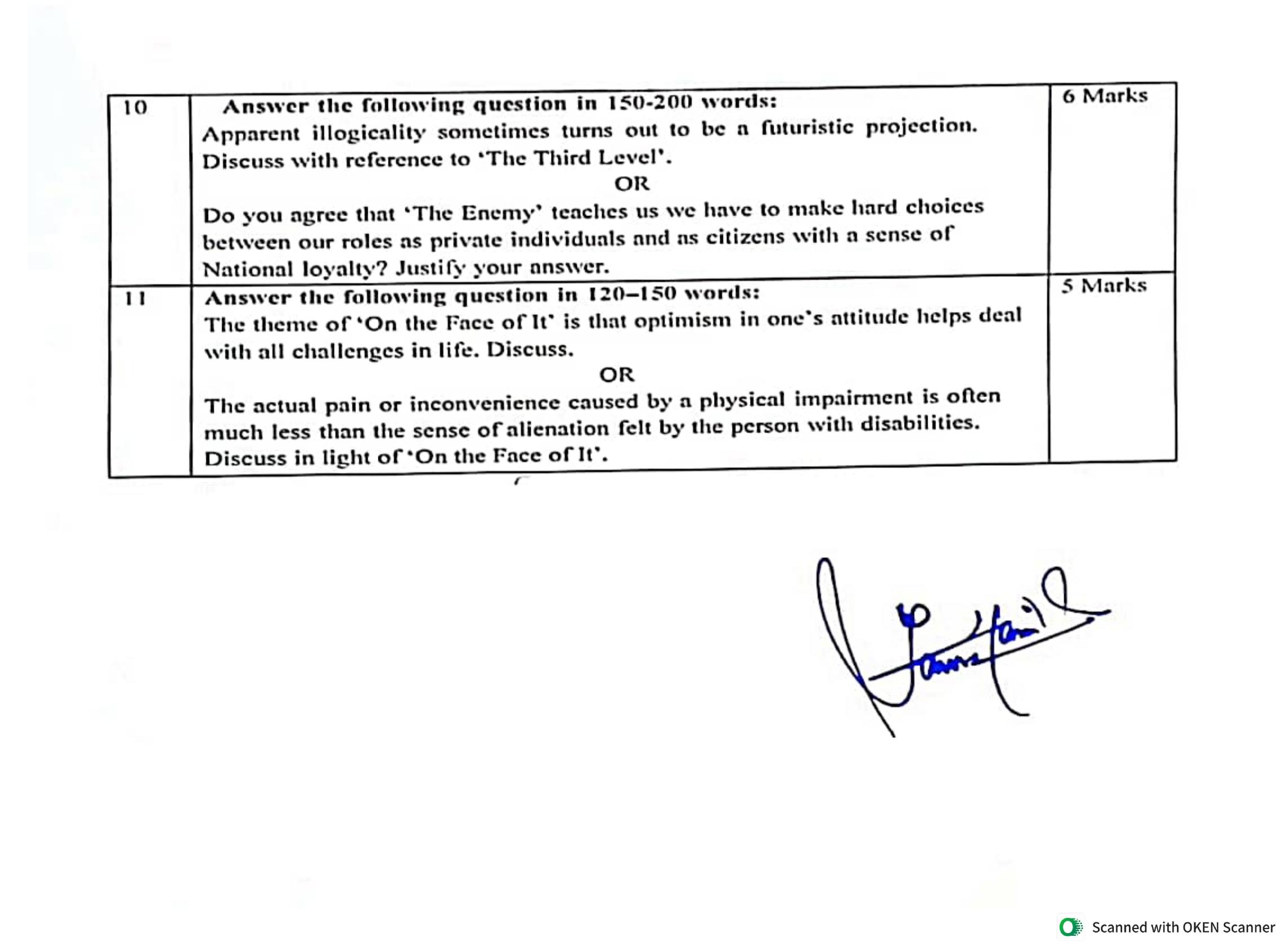 JKBOSE Class 12 English Model Question Paper - Page 5