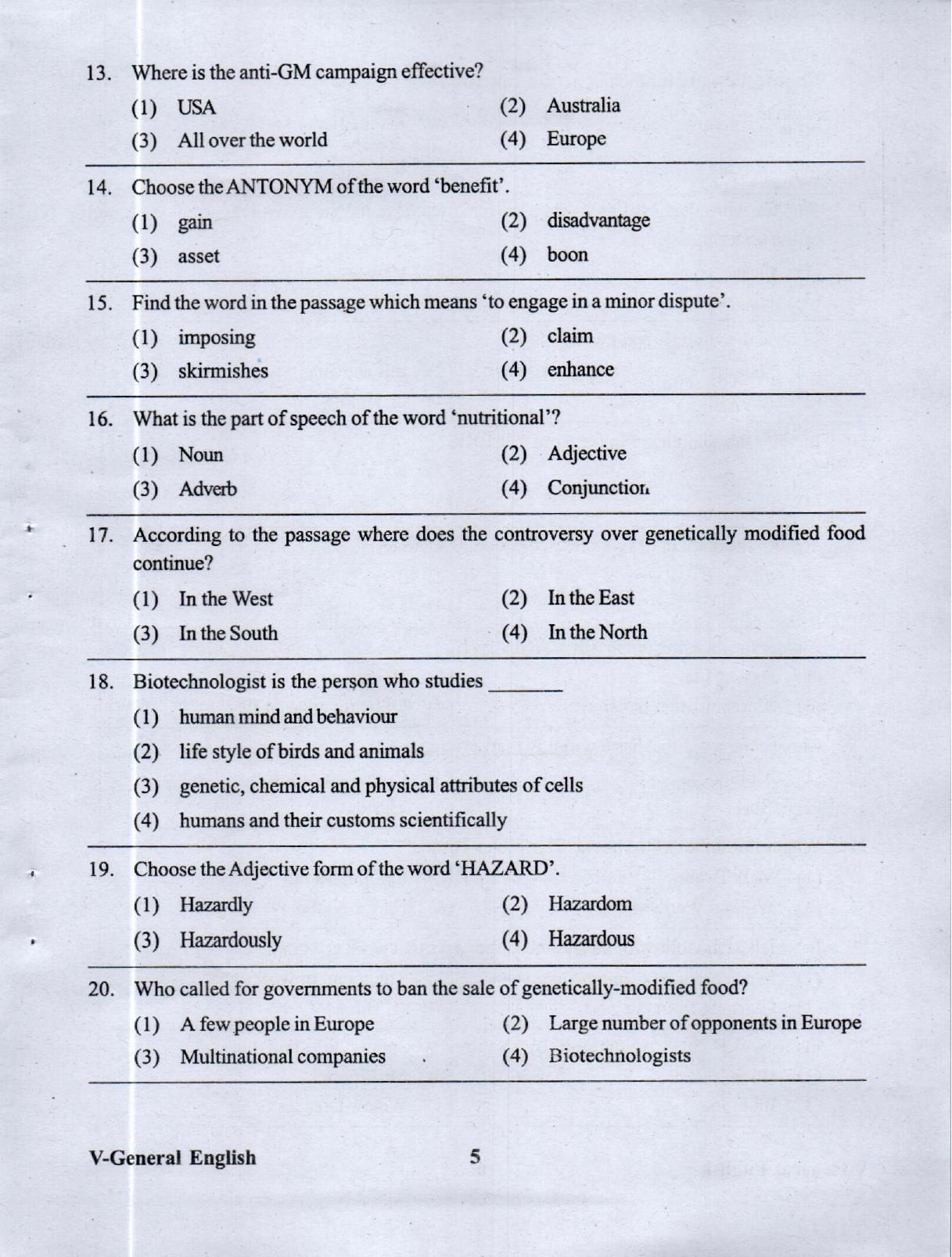 APRDC CET 2023 B.Sc. (MScs) E&T Model Paper - Page 4