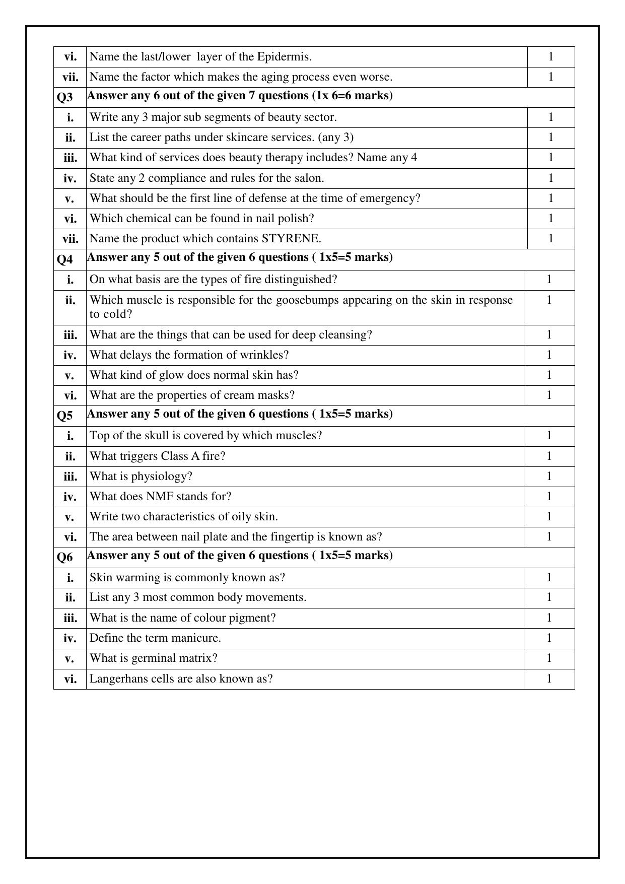 CBSE Class 11: Beauty And Wellness 2025 Sample Paper - Page 3