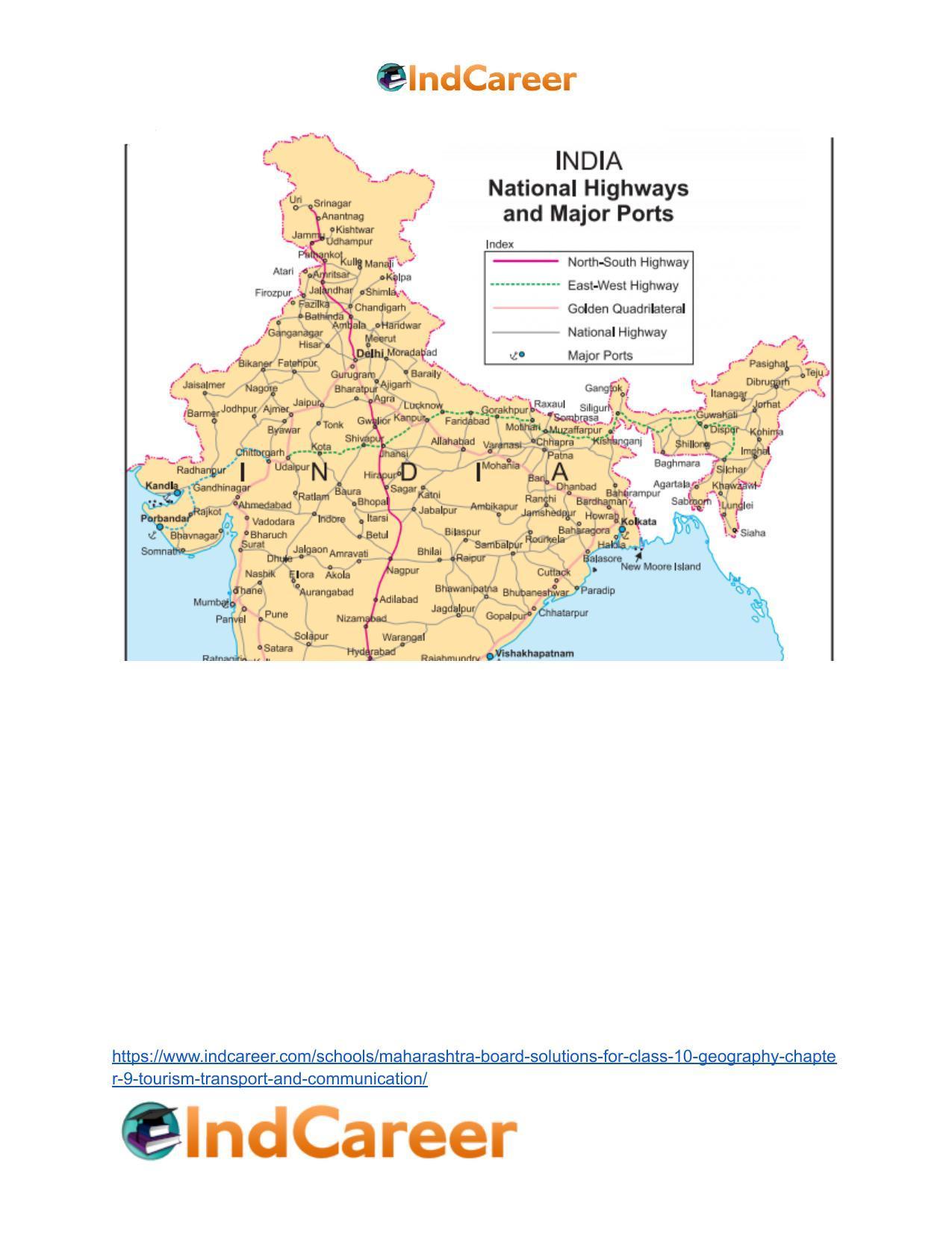 Maharashtra Board Solutions for Class 10- Geography: Chapter 9- Tourism, Transport and Communication - Page 12