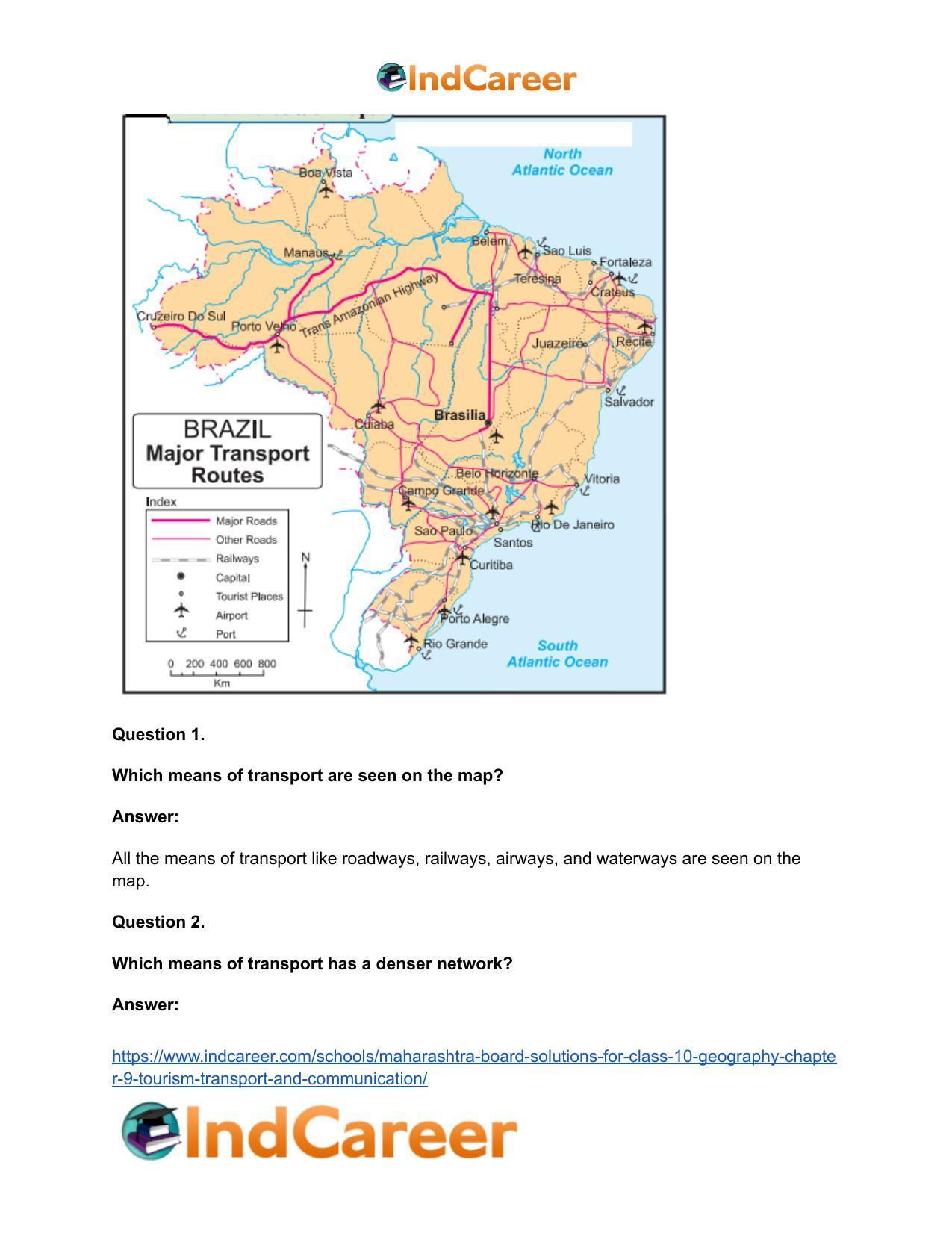 Maharashtra Board Solutions for Class 10- Geography: Chapter 9- Tourism, Transport and Communication - Page 21