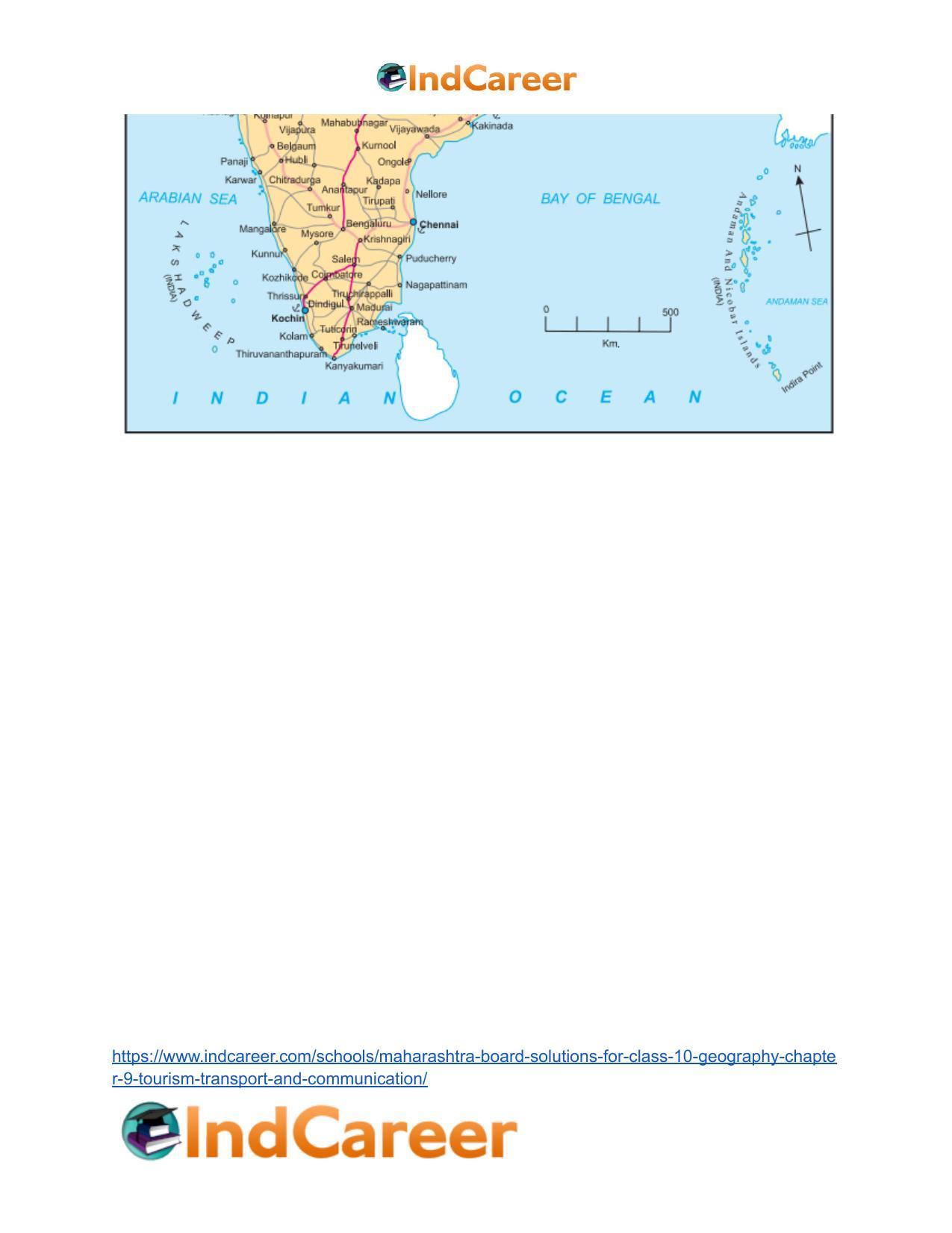 Maharashtra Board Solutions for Class 10- Geography: Chapter 9- Tourism, Transport and Communication - Page 24