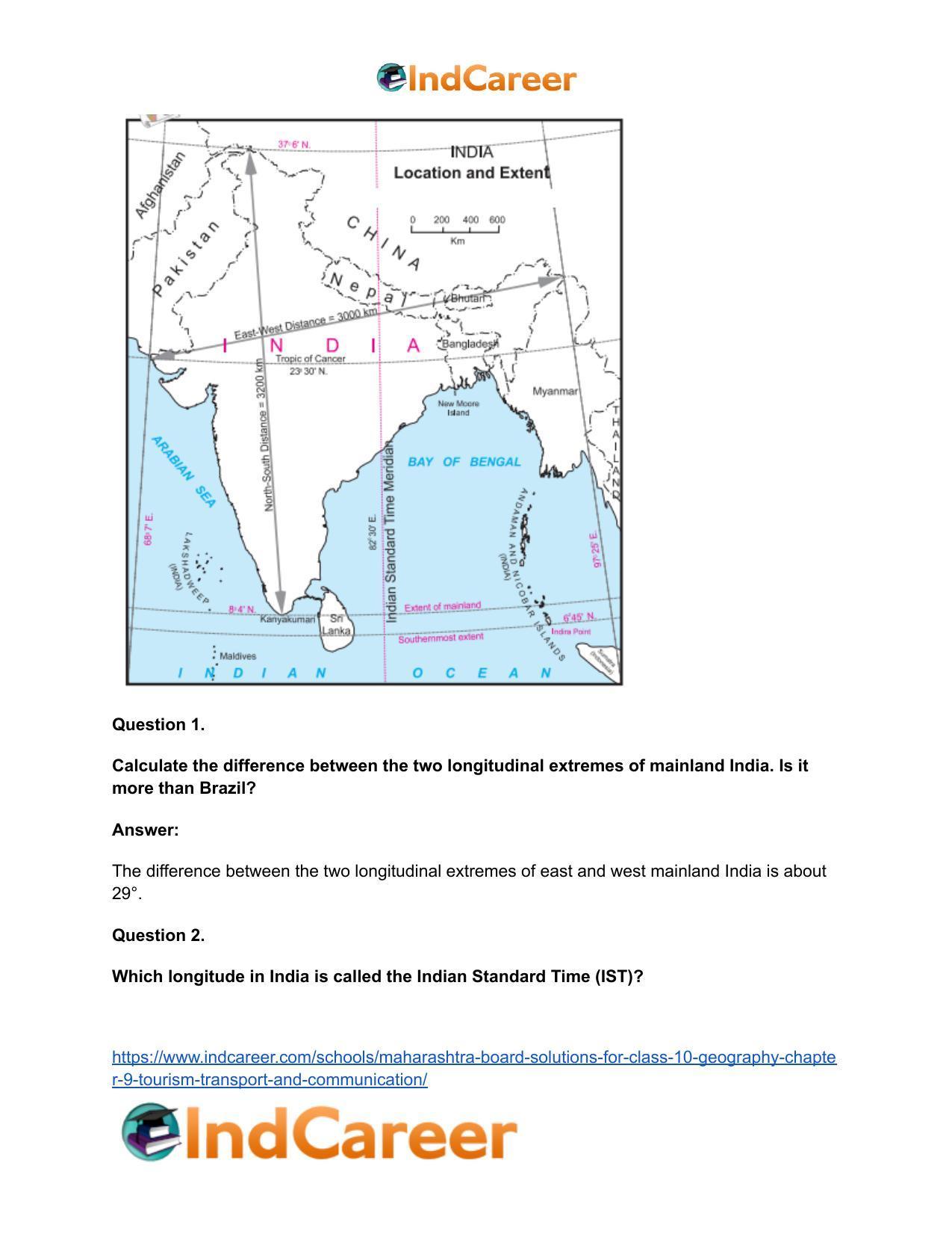 Maharashtra Board Solutions for Class 10- Geography: Chapter 9- Tourism, Transport and Communication - Page 30
