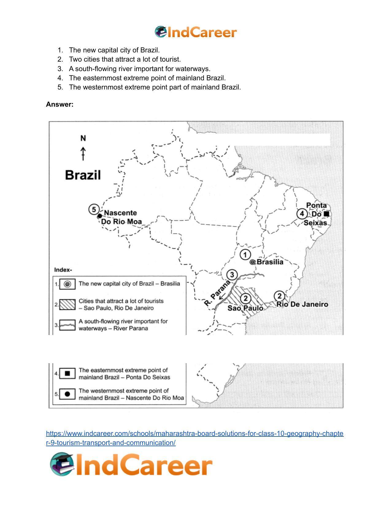 Maharashtra Board Solutions for Class 10- Geography: Chapter 9- Tourism, Transport and Communication - Page 49