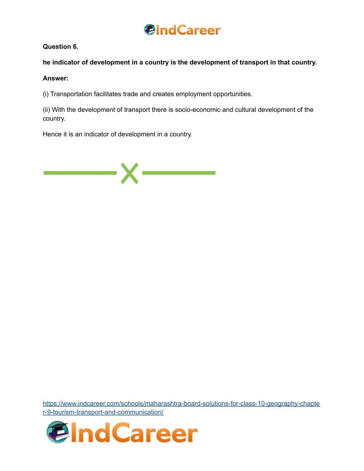 Maharashtra Board Solutions for Class 10- Geography: Chapter 9- Tourism, Transport and Communication - Page 56