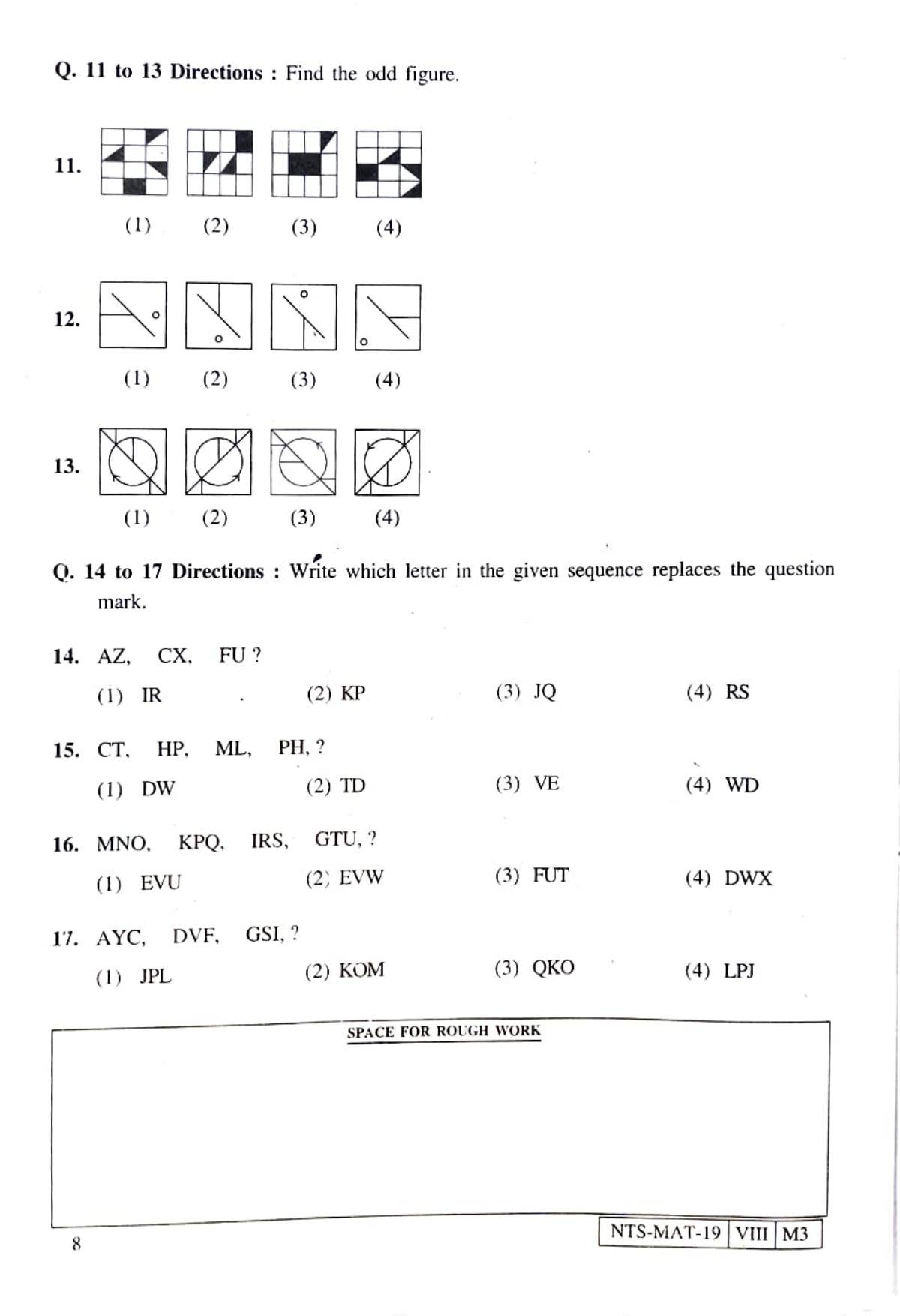 MAT HINDI 2019-20 Class 8 Maharashtra NMMS Question Papers - Page 8