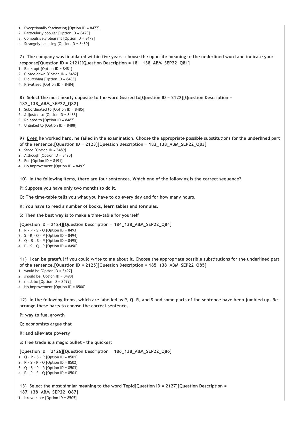 ICAR AIEEA PG 2022 AGRI BUSINESS MANAGEMENT Question Paper - Page 16