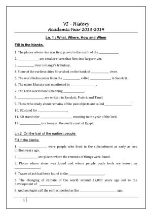 CBSE Worksheets for Class 6 Social Science History Assignment 11