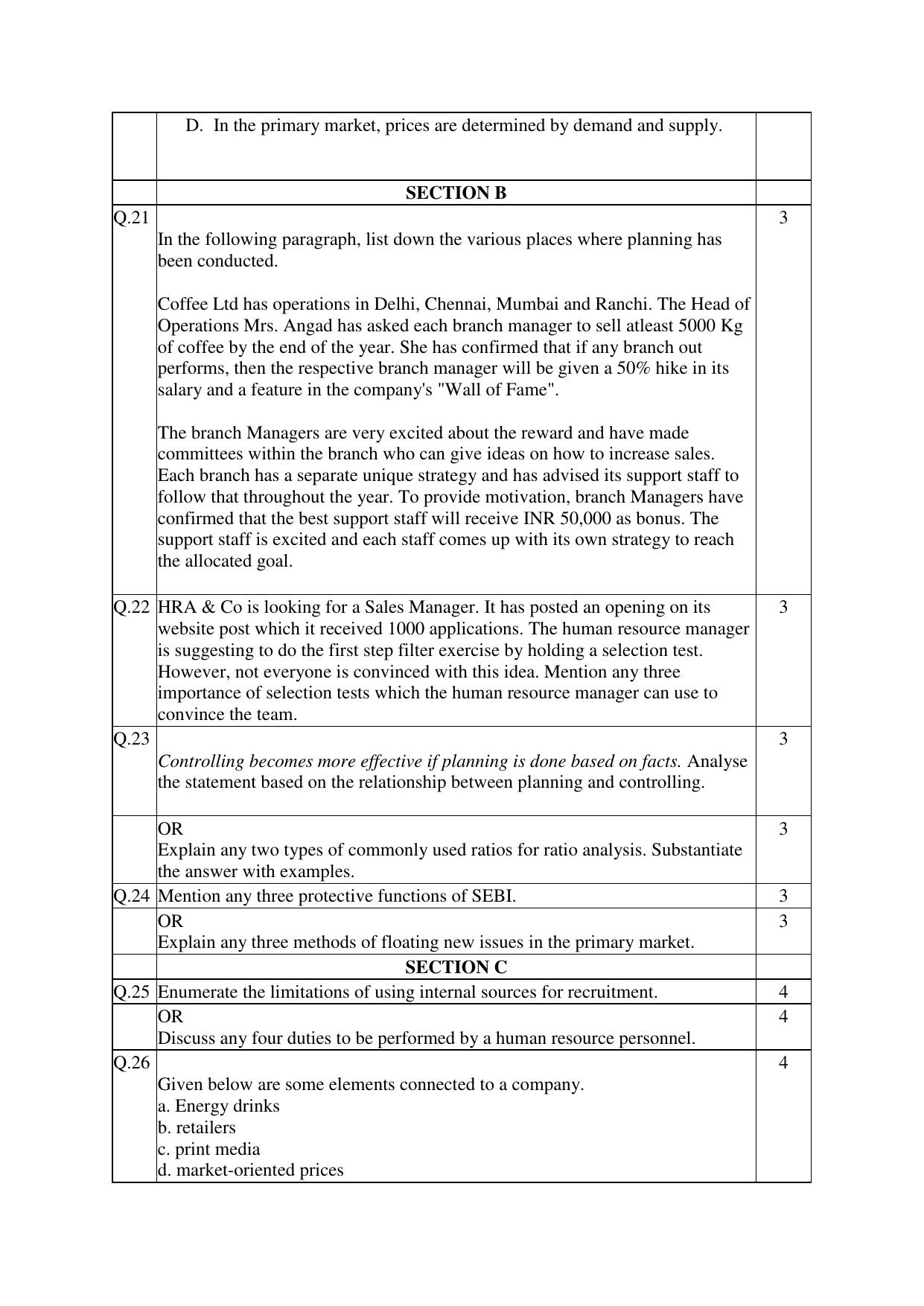 CBSE Class 12 Business Studies Practice Questions 2022-23 - Page 7