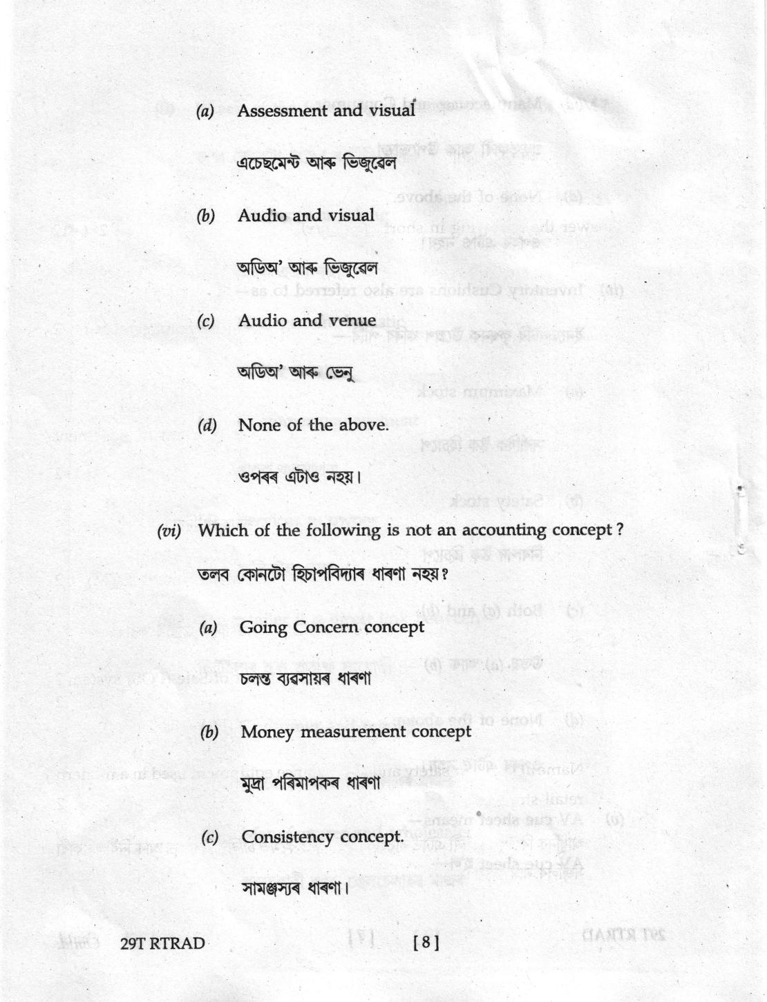 AHSEC Class 12 Retail Trade 2019 Question Papers - Page 8