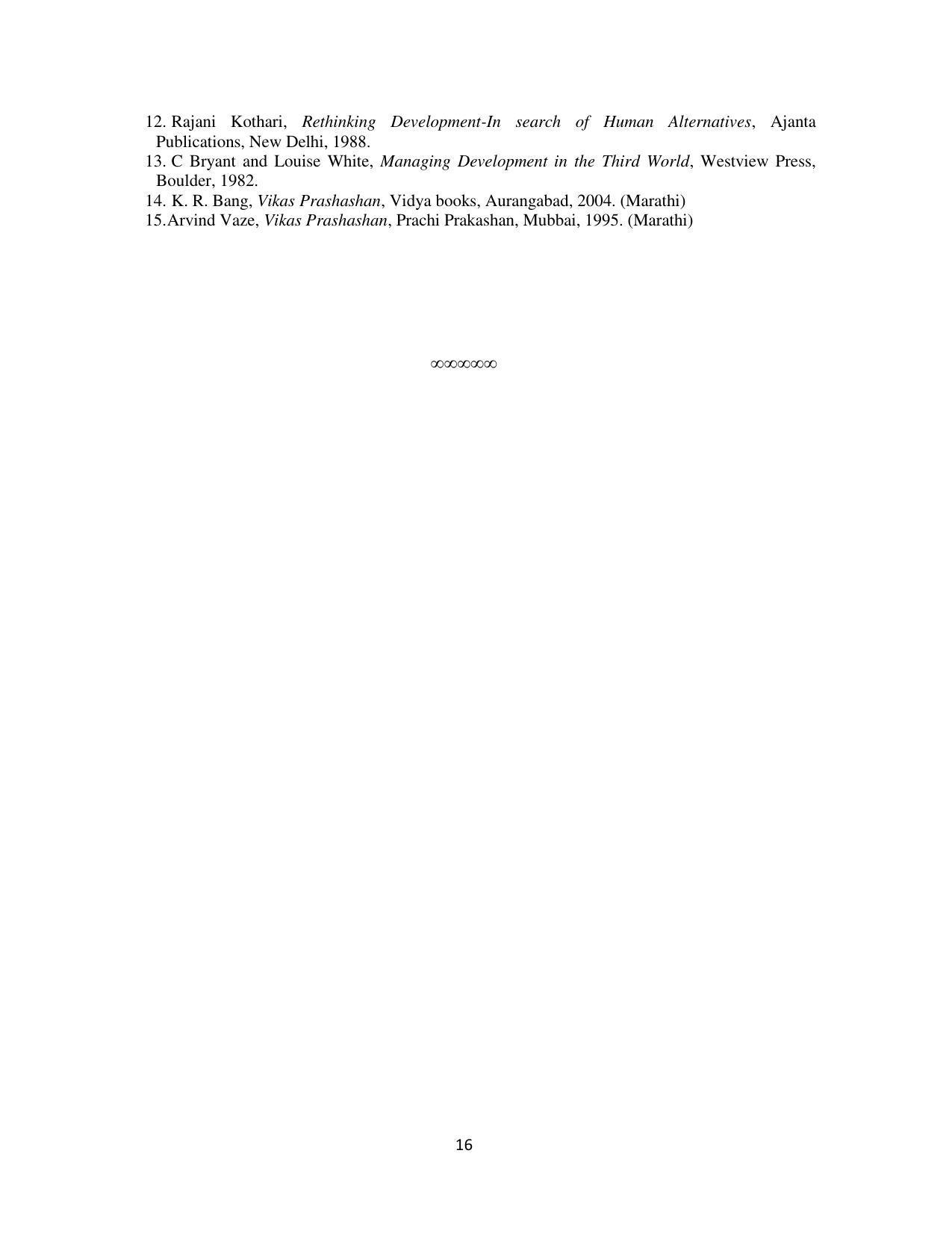 RTMNU Department of Public Administration of M. A. (Public Administration) course under Choice Based Credit and Semester System (M. A. (Public Administration) (CBCS)) Syllabus. - Page 16