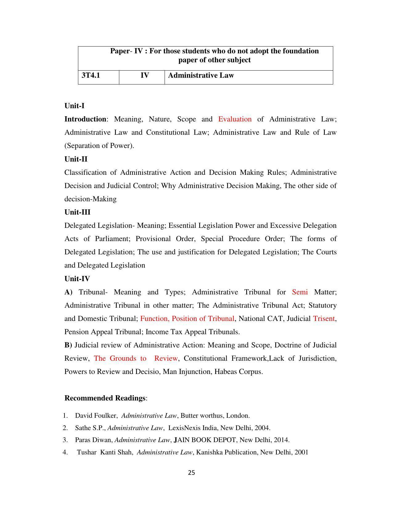 RTMNU Department of Public Administration of M. A. (Public Administration) course under Choice Based Credit and Semester System (M. A. (Public Administration) (CBCS)) Syllabus. - Page 25