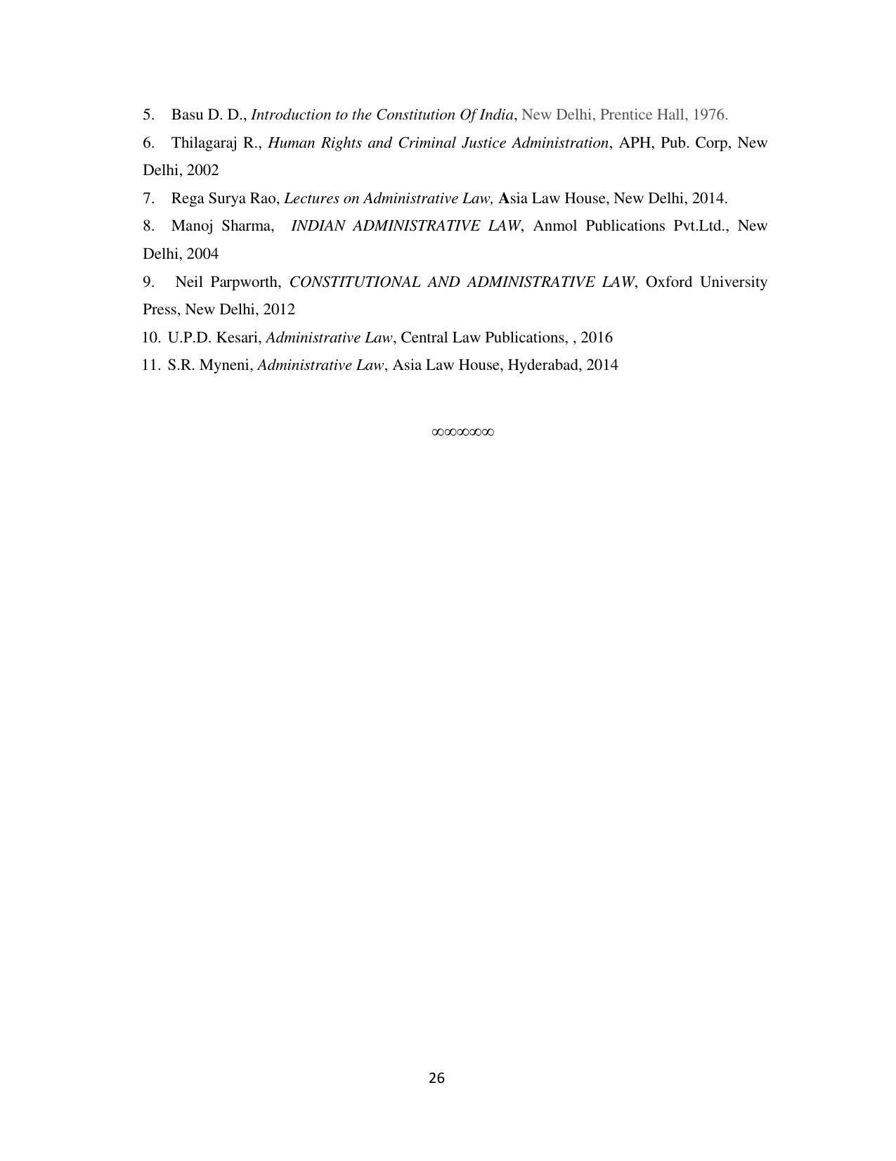 RTMNU Department of Public Administration of M. A. (Public Administration) course under Choice Based Credit and Semester System (M. A. (Public Administration) (CBCS)) Syllabus. - Page 26