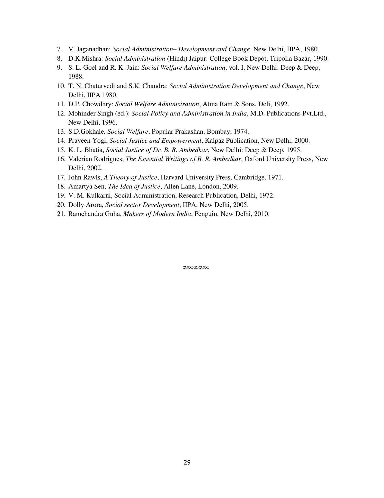 RTMNU Department of Public Administration of M. A. (Public Administration) course under Choice Based Credit and Semester System (M. A. (Public Administration) (CBCS)) Syllabus. - Page 29